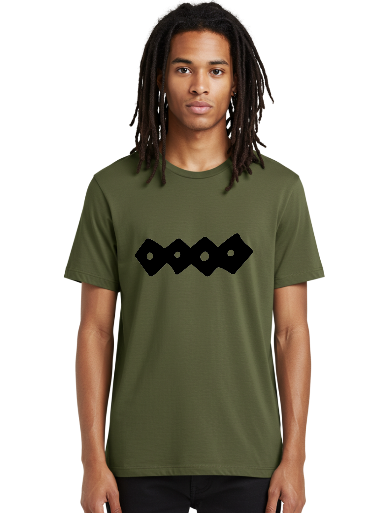 Chain-Links Men'S Graphic Tee, 100% Cotton, Comfortable Casual Summer Wear, Machine Washable, Black Logo Design, Minimalist Branding, Circular Elements, Modern Graphic Design, Abstract Symbol, Corporate Identity -  Aaa411 16