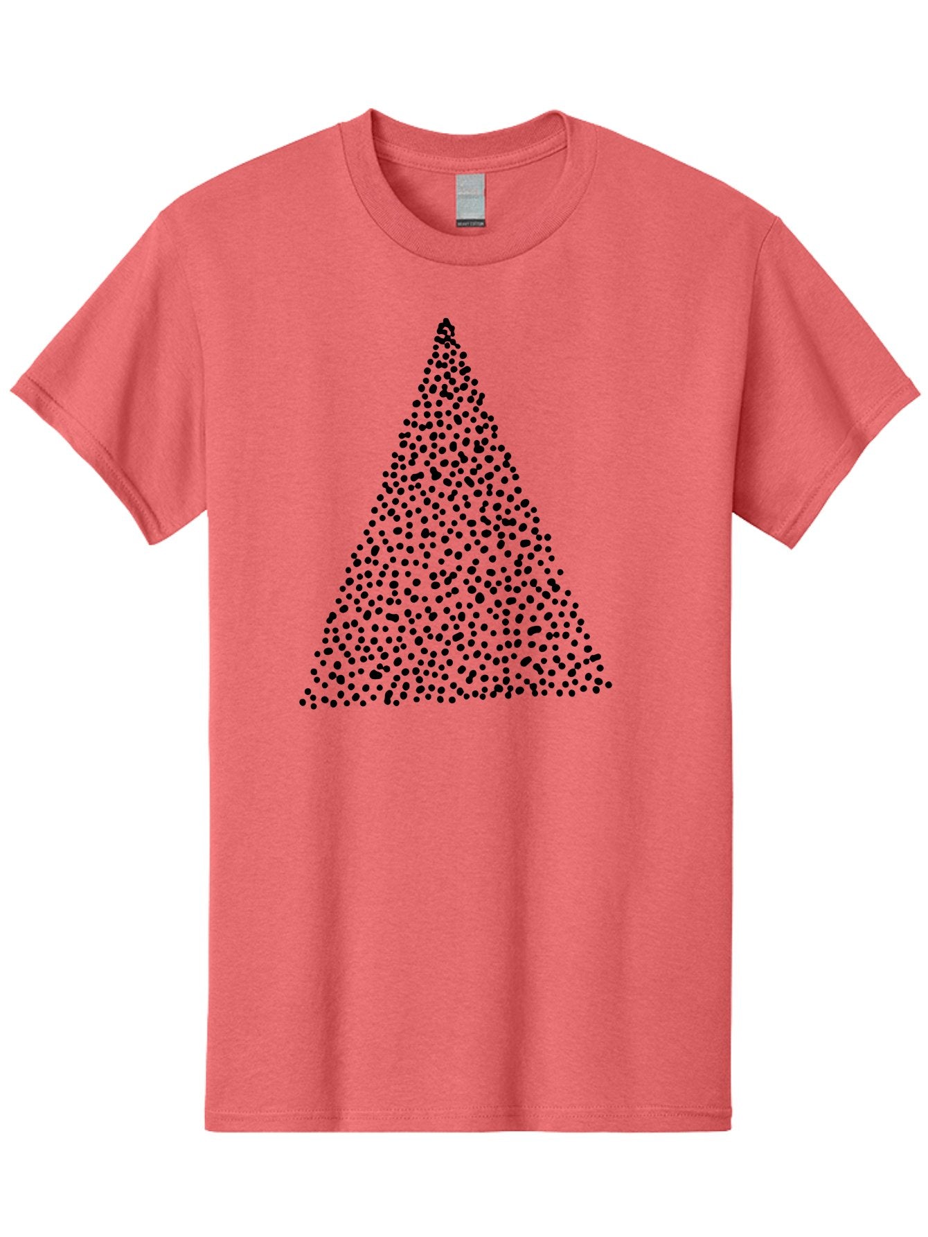Christmas-Tree Men'S Graphic Tee, 100% Cotton, Comfortable Casual Summer Wear, Machine Washable, Christmas Tree, Black Dots Design, Festive Decor, Holiday Graphics, Minimalist Christmas, Dot Art -  Aaa413 3