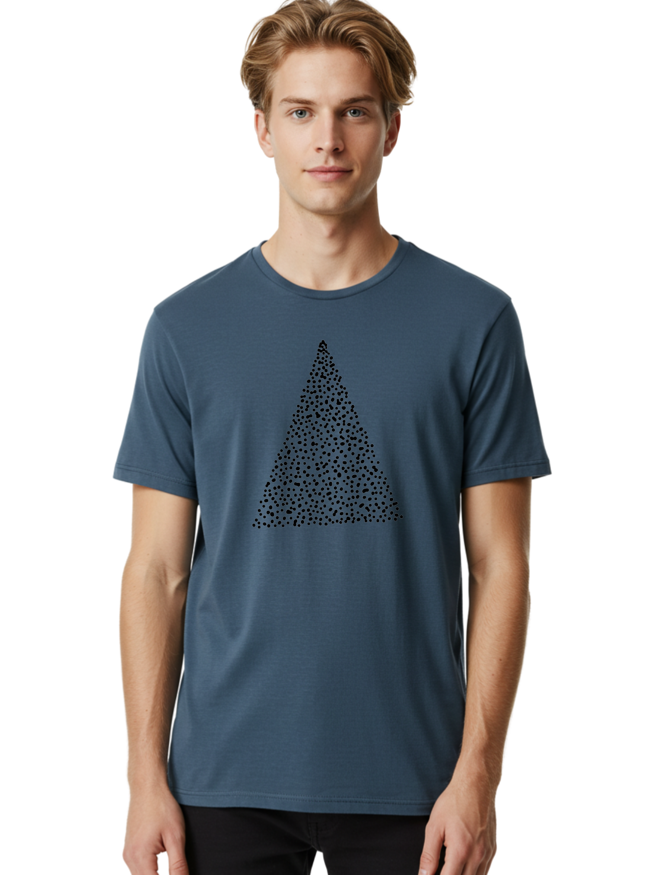 Christmas-Tree Men'S Graphic Tee, 100% Cotton, Comfortable Casual Summer Wear, Machine Washable, Christmas Tree, Black Dots Design, Festive Decor, Holiday Graphics, Minimalist Christmas, Dot Art -  Aaa413 12