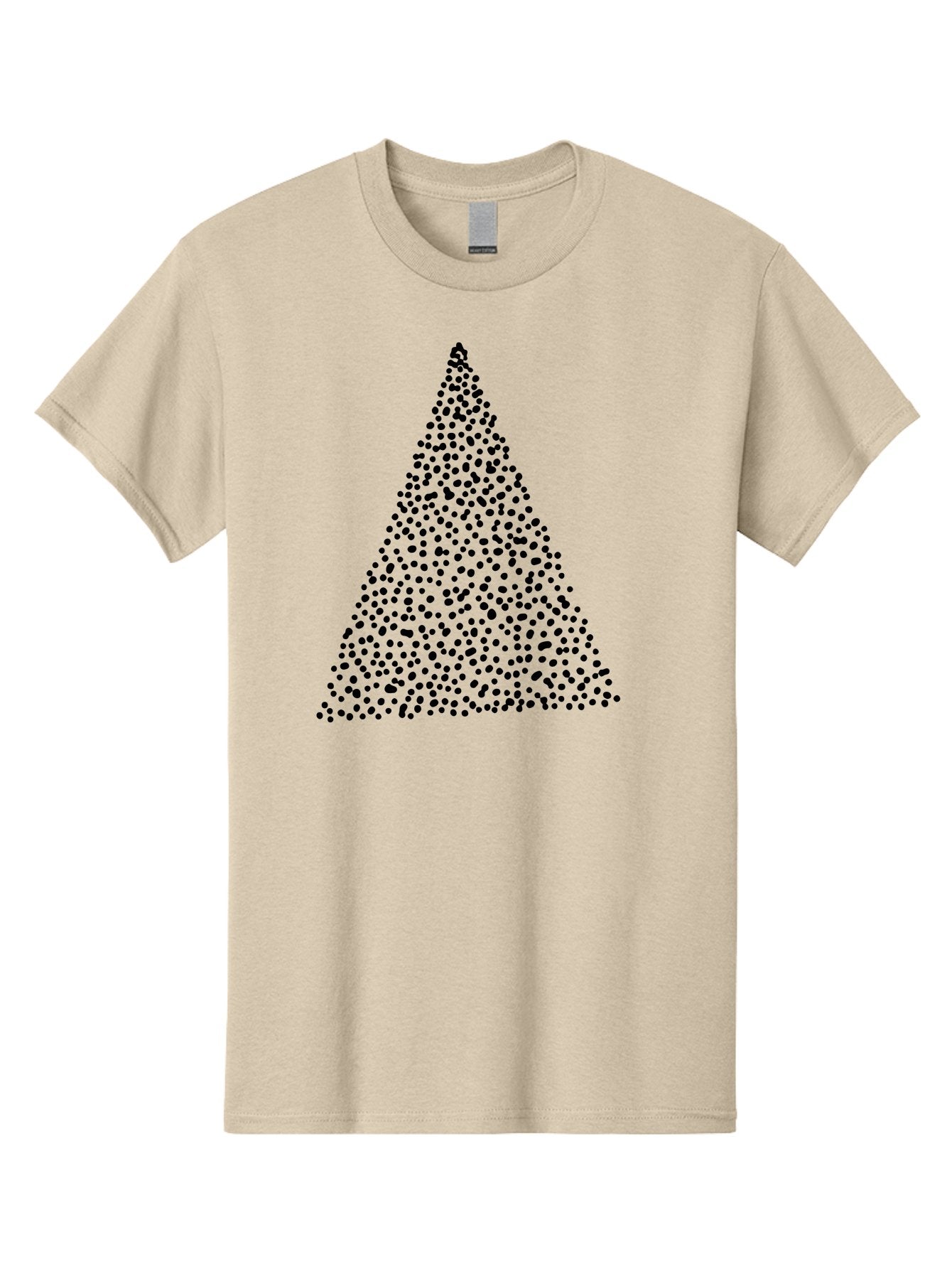 Christmas-Tree Men'S Graphic Tee, 100% Cotton, Comfortable Casual Summer Wear, Machine Washable, Christmas Tree, Black Dots Design, Festive Decor, Holiday Graphics, Minimalist Christmas, Dot Art -  Aaa413 13