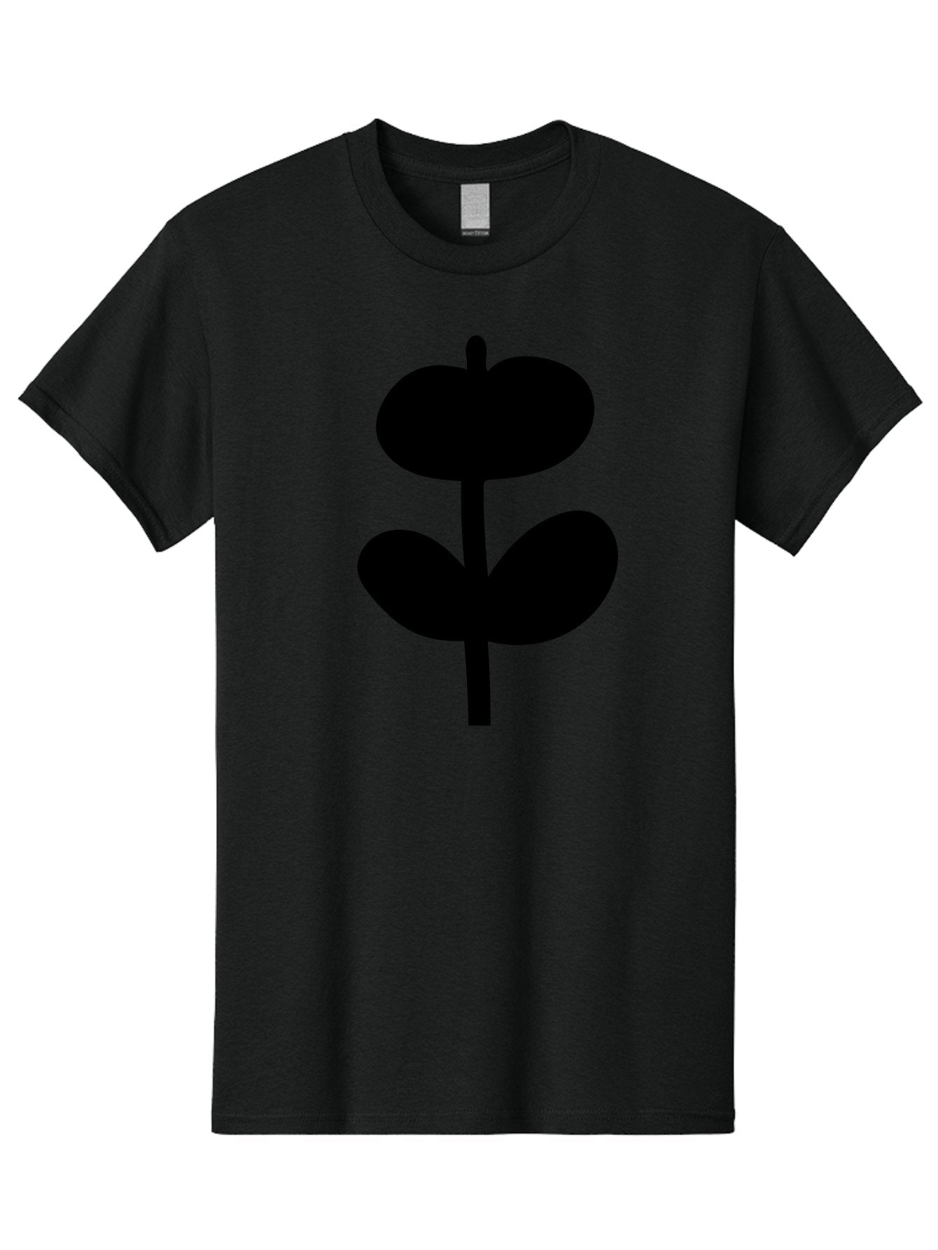 Clover-Silhouette Men'S Graphic Tee, 100% Cotton, Comfortable Casual Summer Wear, Machine Washable, Clover Icon, Shamrock Symbol, Three-Leafed Plant, Simple Design, Minimalist Illustration, Black Silhouette -  Aaa414