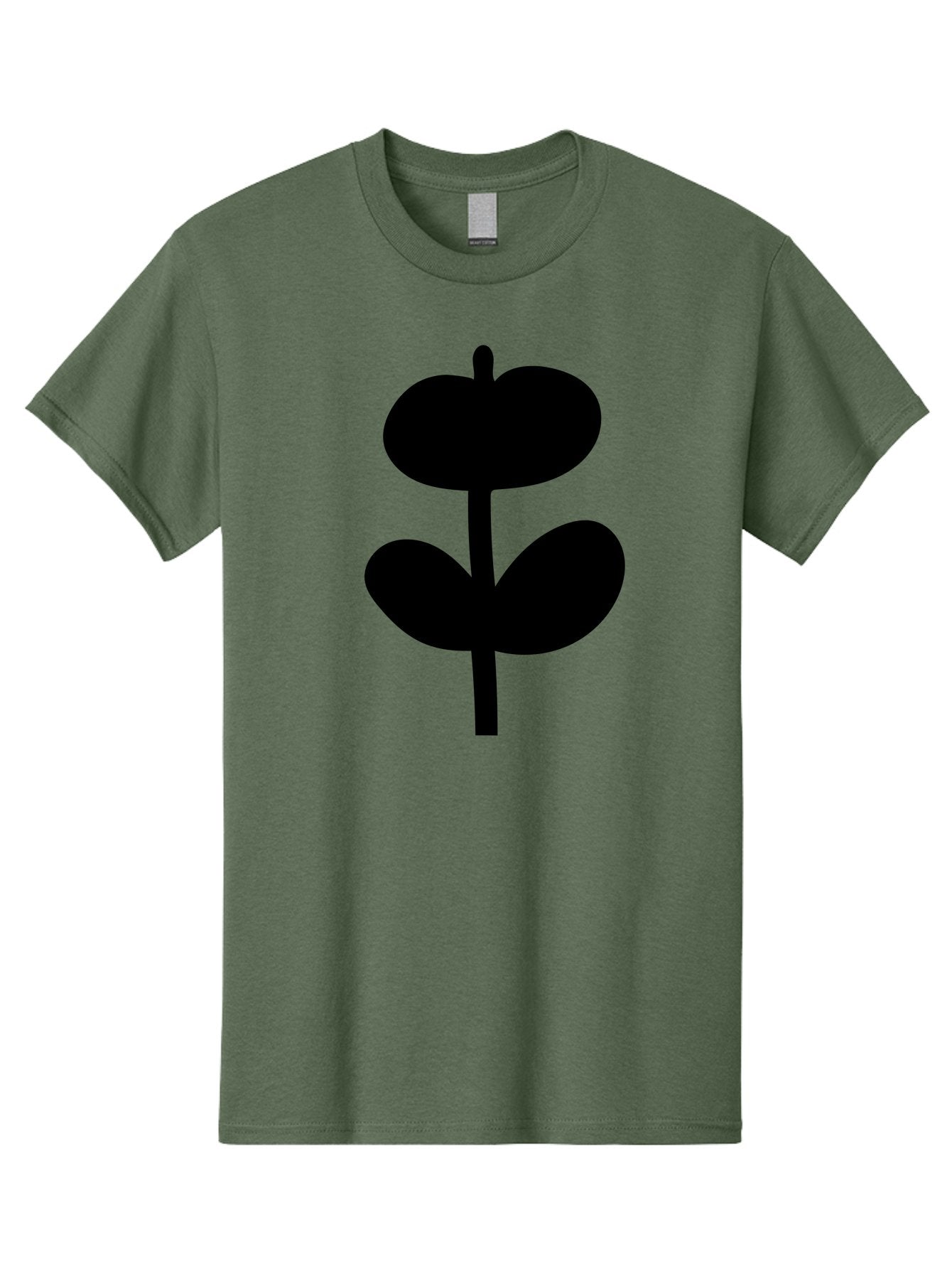 Clover-Silhouette Men'S Graphic Tee, 100% Cotton, Comfortable Casual Summer Wear, Machine Washable, Clover Icon, Shamrock Symbol, Three-Leafed Plant, Simple Design, Minimalist Illustration, Black Silhouette -  Aaa414 23