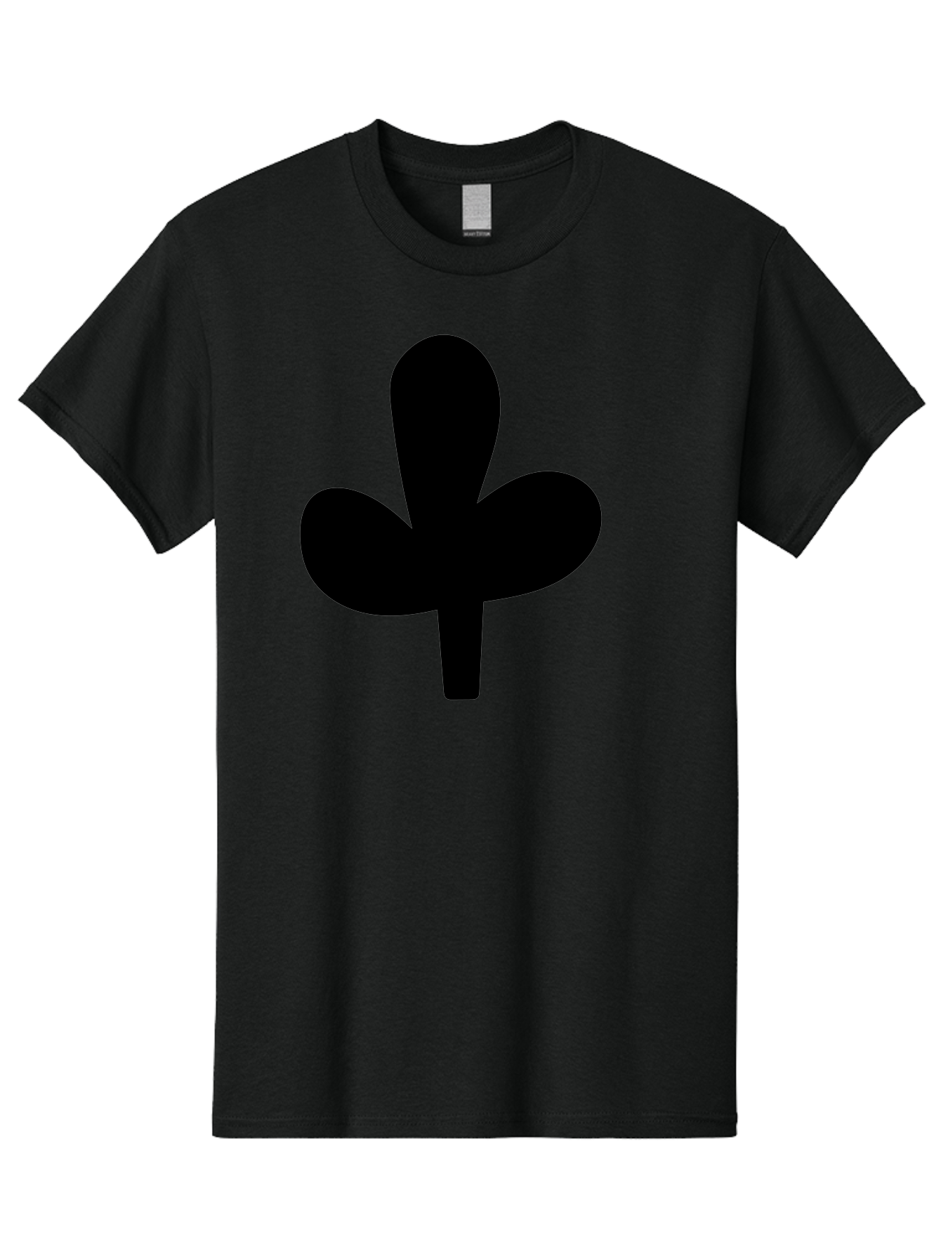 Clover Men'S Graphic Tee, 100% Cotton, Comfortable Casual Summer Wear, Machine Washable, Clover Symbol, Shamrock Icon, Three-Leafed Plant, Minimalist Design, Simple Shape, Bold Silhouette -  Aaa415