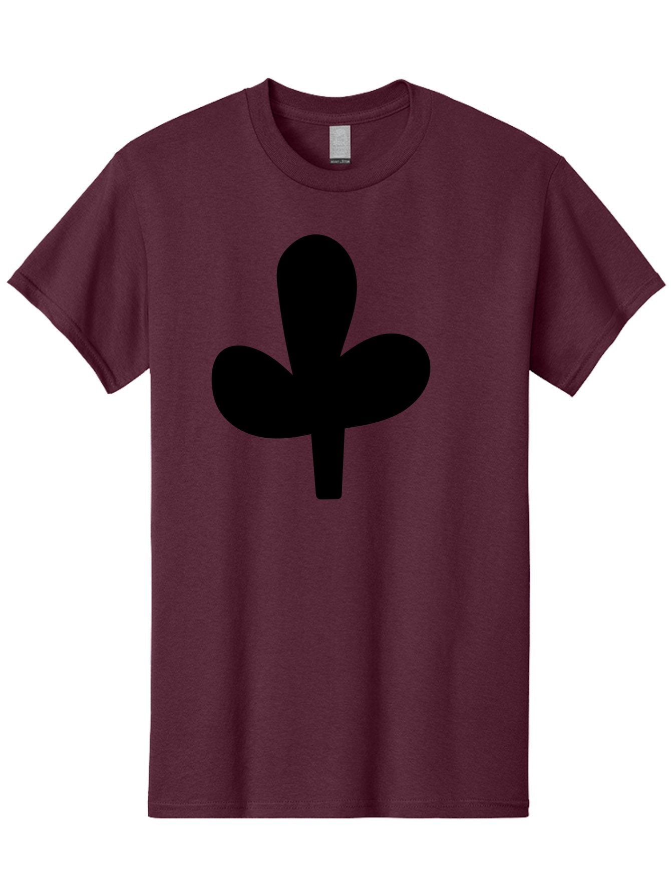Clover Men'S Graphic Tee, 100% Cotton, Comfortable Casual Summer Wear, Machine Washable, Clover Symbol, Shamrock Icon, Three-Leafed Plant, Minimalist Design, Simple Shape, Bold Silhouette -  Aaa415 15