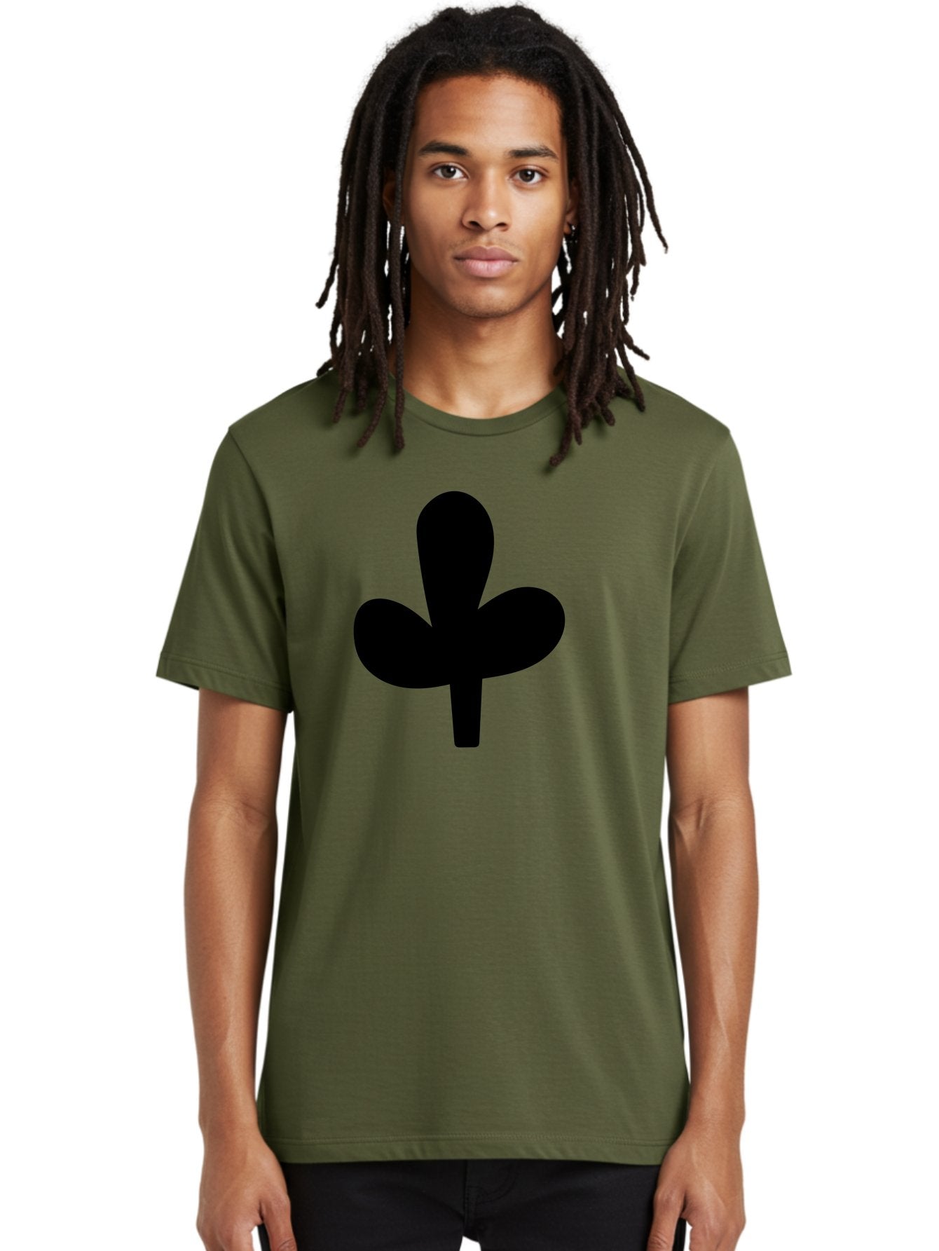 Clover Men'S Graphic Tee, 100% Cotton, Comfortable Casual Summer Wear, Machine Washable, Clover Symbol, Shamrock Icon, Three-Leafed Plant, Minimalist Design, Simple Shape, Bold Silhouette -  Aaa415 18