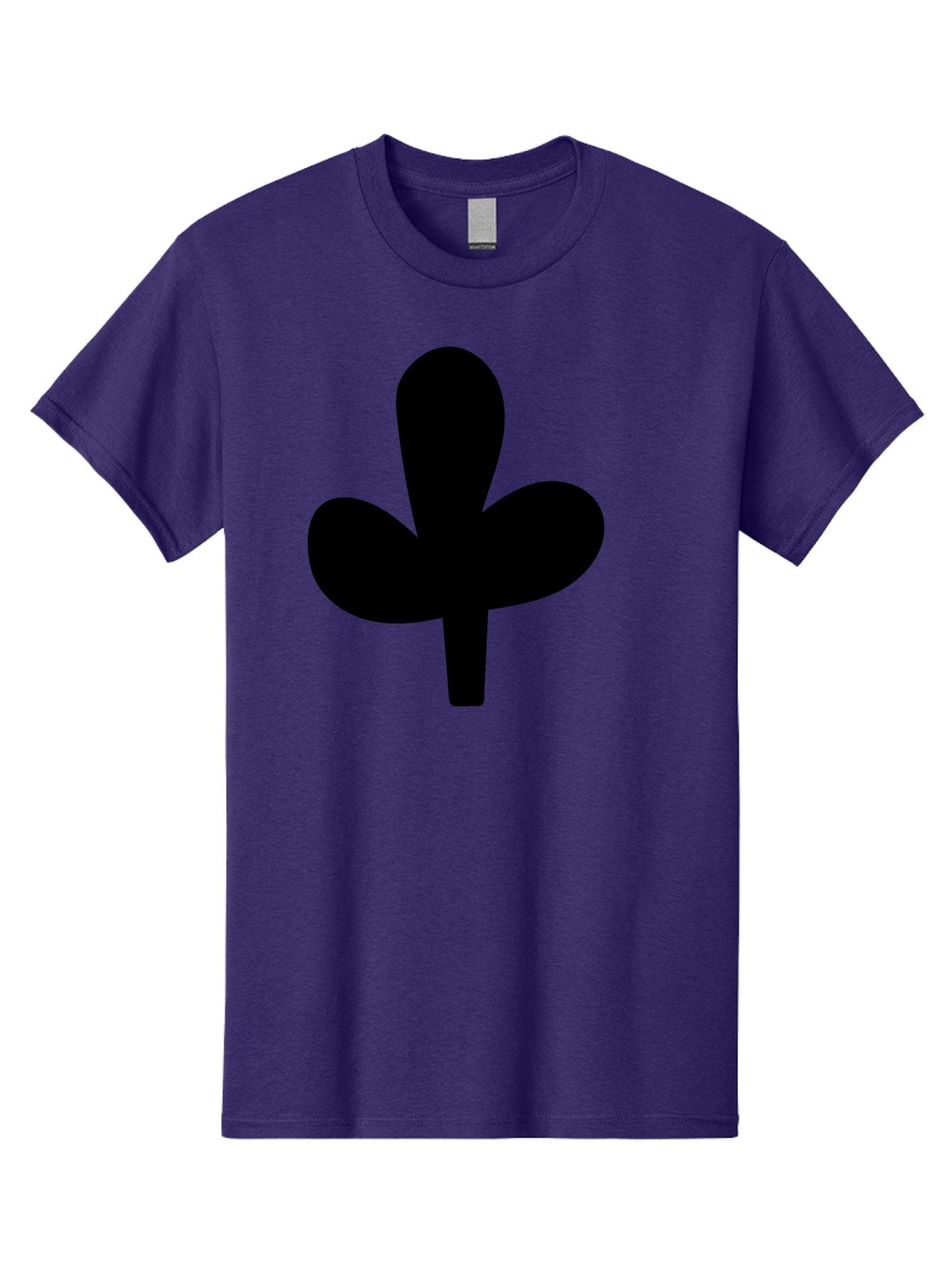 Clover Men'S Graphic Tee, 100% Cotton, Comfortable Casual Summer Wear, Machine Washable, Clover Symbol, Shamrock Icon, Three-Leafed Plant, Minimalist Design, Simple Shape, Bold Silhouette -  Aaa415