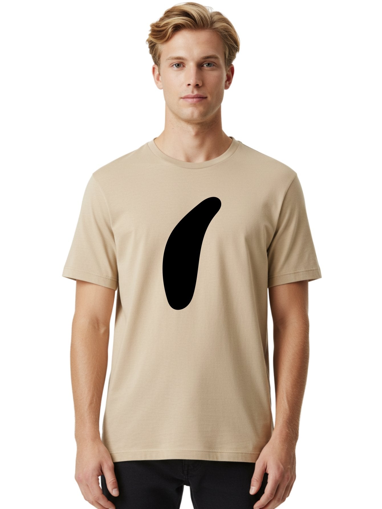Comma Men'S Graphic Tee, 100% Cotton, Comfortable Casual Summer Wear, Machine Washable, Black Comma, Punctuation Mark, Minimalist Design, Simple Shape, Bold Typography, Modern Graphic -  Aaa416 22
