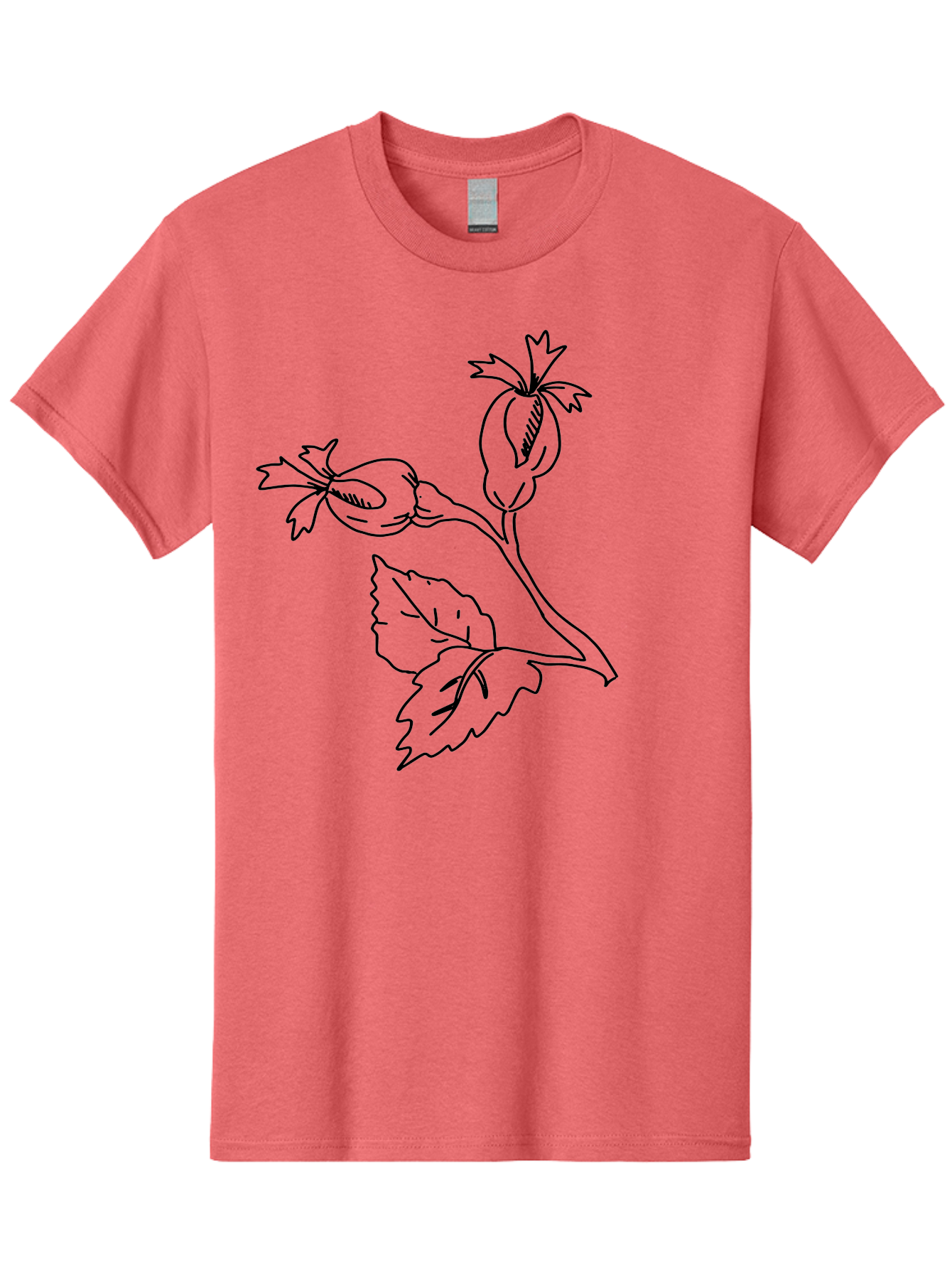 Cotton-Plant Men'S Graphic Tee, 100% Cotton, Comfortable Casual Summer Wear, Machine Washable, Cotton Plant Illustration, Cotton Buds, Simple Line Art, Minimalist Design, Botanical Drawing, Organic Shapes -  Aaa417 5