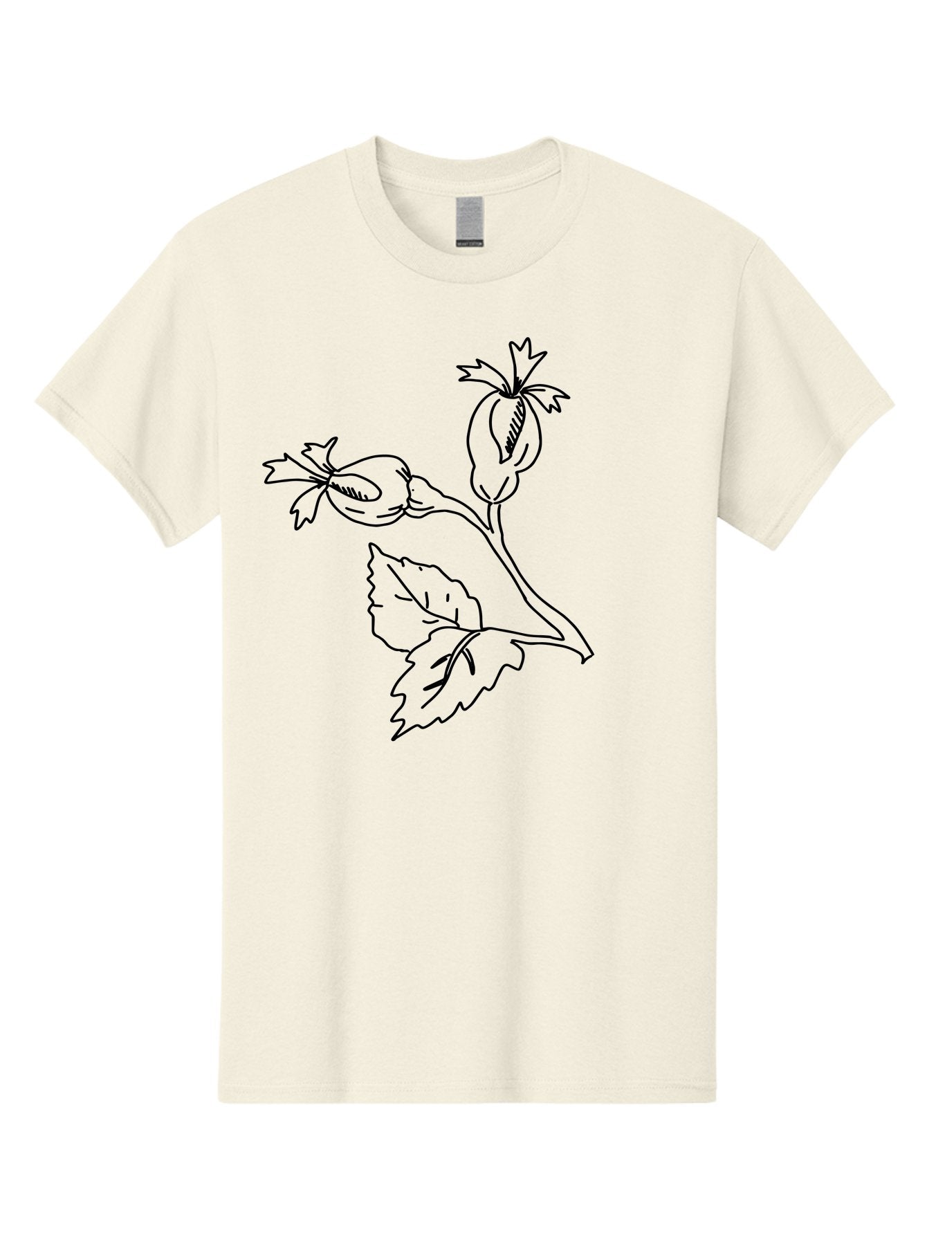 Cotton-Plant Men'S Graphic Tee, 100% Cotton, Comfortable Casual Summer Wear, Machine Washable, Cotton Plant Illustration, Cotton Buds, Simple Line Art, Minimalist Design, Botanical Drawing, Organic Shapes -  Aaa417 15