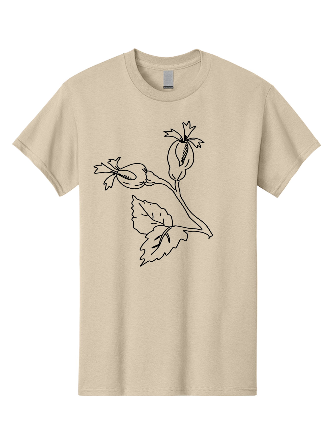 Cotton-Plant Men'S Graphic Tee, 100% Cotton, Comfortable Casual Summer Wear, Machine Washable, Cotton Plant Illustration, Cotton Buds, Simple Line Art, Minimalist Design, Botanical Drawing, Organic Shapes -  Aaa417 27