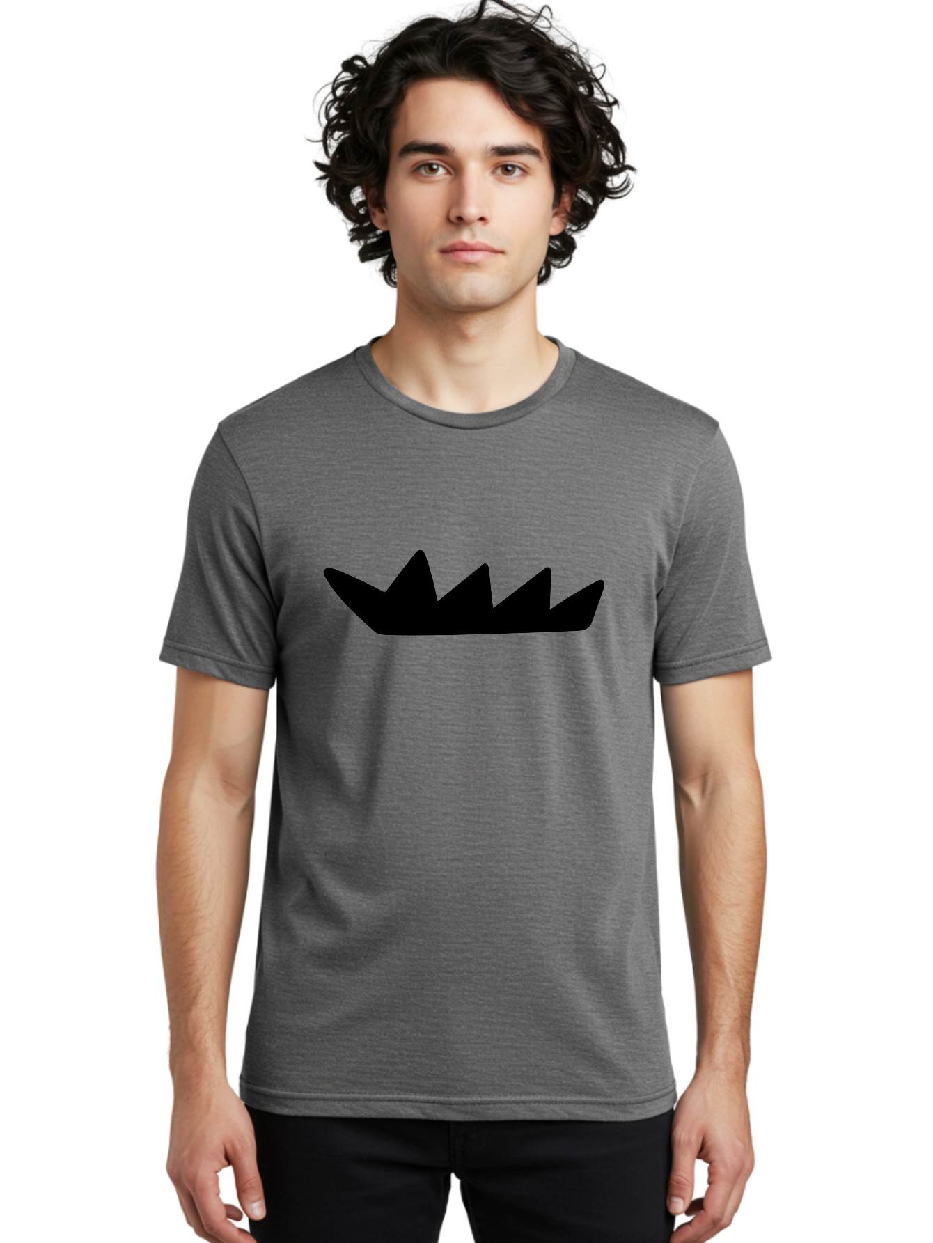 Crown-Icon Men'S Graphic Tee, 100% Cotton, Comfortable Casual Summer Wear, Machine Washable, Black Crown Silhouette, Royal Symbol, Monarch Emblem, Regal Crest, King'S Crown, Royal Icon, Minimalist Design, Vector Graphics -  Aaa419 10