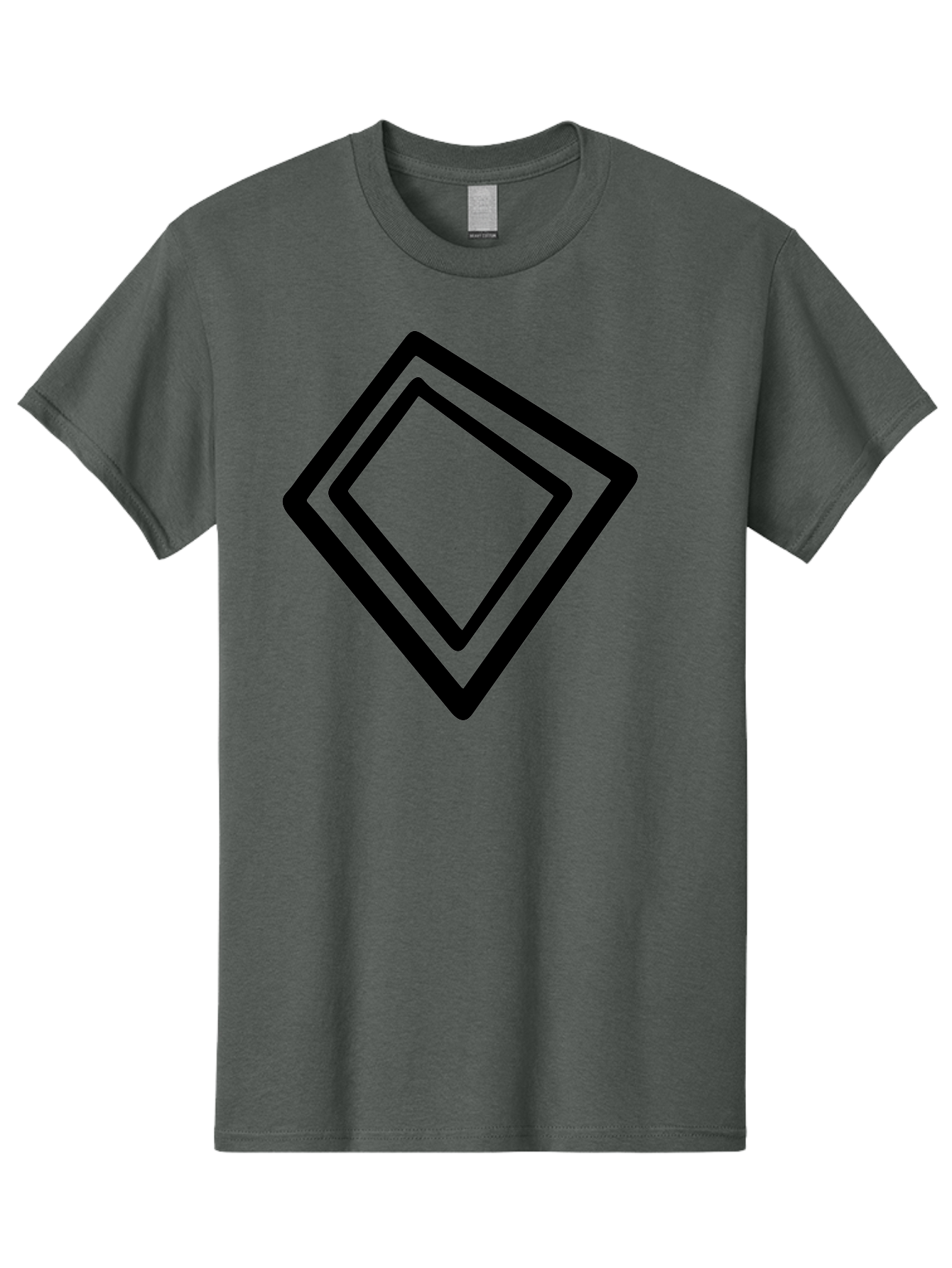 Diamond-Shape Men'S Graphic Tee, 100% Cotton, Comfortable Casual Summer Wear, Machine Washable, Black Diamonds, Nested Shapes, Geometric Pattern, Abstract Design, Modern Art, Minimalist Style -  Aaa422 3