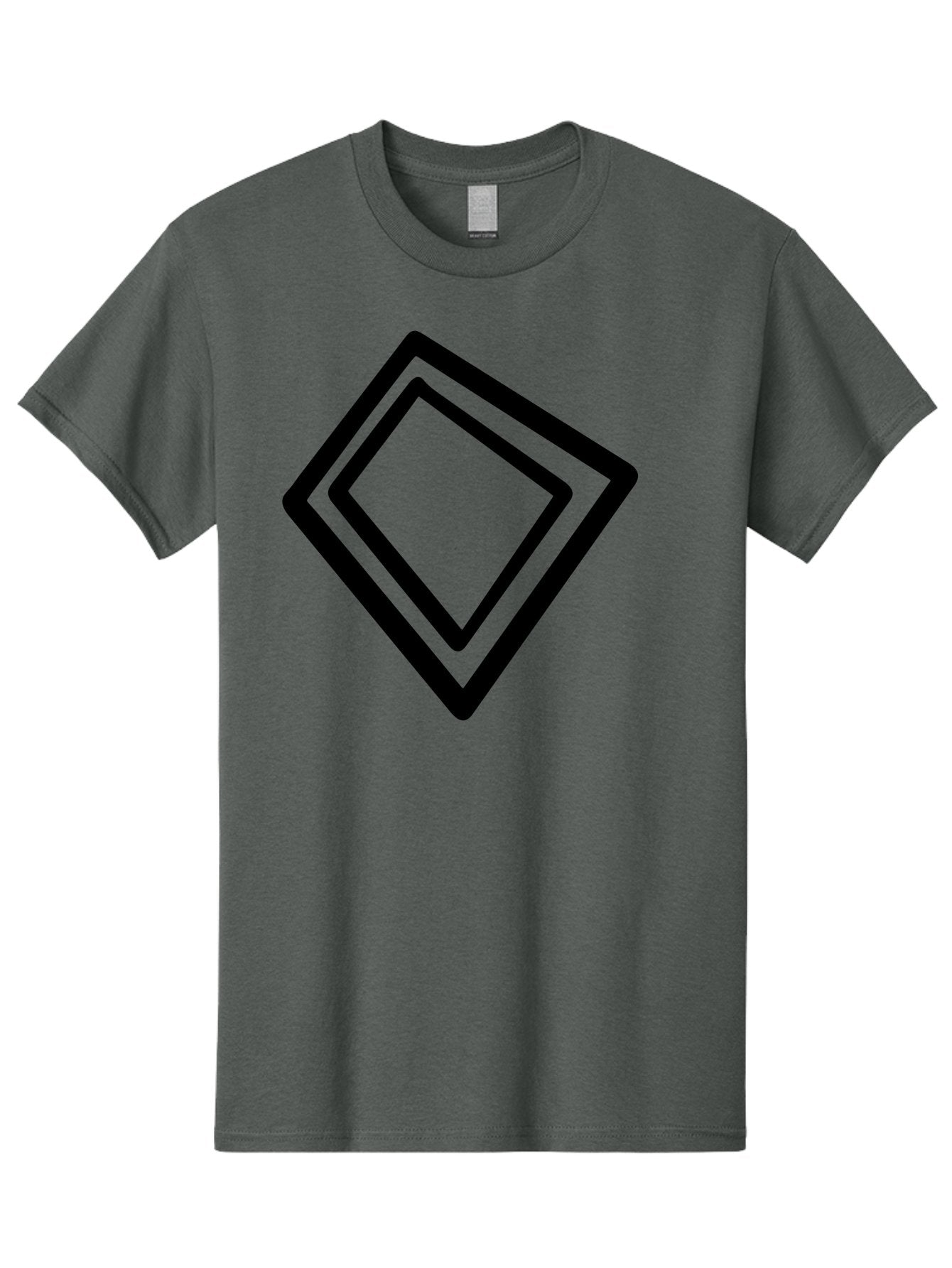 Diamond-Shape Men'S Graphic Tee, 100% Cotton, Comfortable Casual Summer Wear, Machine Washable, Black Diamonds, Nested Shapes, Geometric Pattern, Abstract Design, Modern Art, Minimalist Style -  Aaa422 9