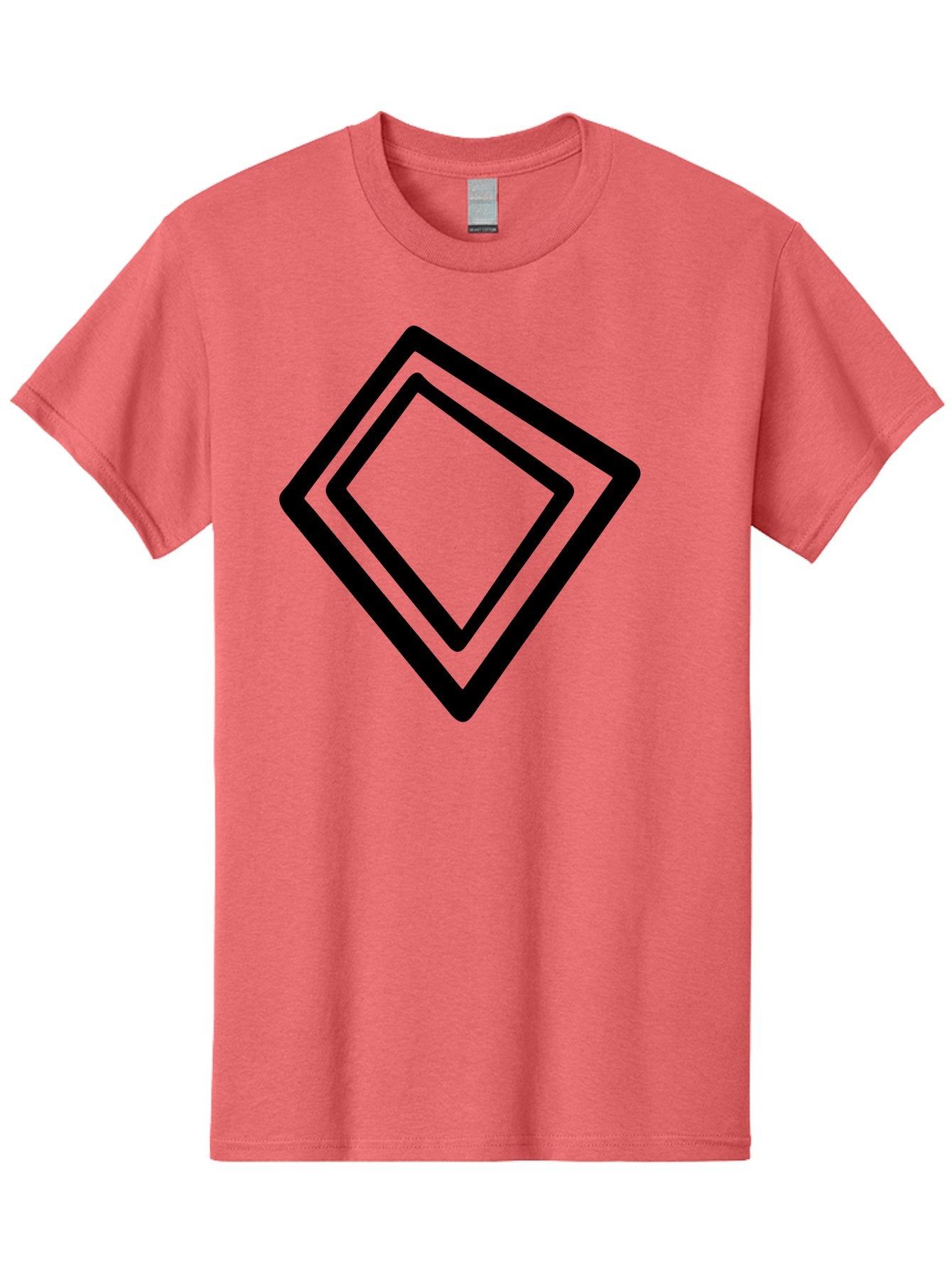 Diamond-Shape Men'S Graphic Tee, 100% Cotton, Comfortable Casual Summer Wear, Machine Washable, Black Diamonds, Nested Shapes, Geometric Pattern, Abstract Design, Modern Art, Minimalist Style -  Aaa422 25