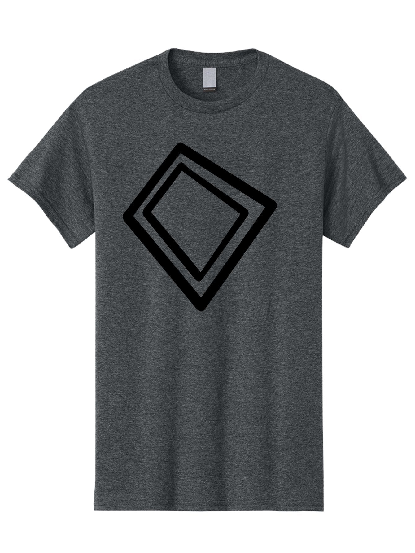 Diamond-Shape Men'S Graphic Tee, 100% Cotton, Comfortable Casual Summer Wear, Machine Washable, Black Diamonds, Nested Shapes, Geometric Pattern, Abstract Design, Modern Art, Minimalist Style -  Aaa422 11