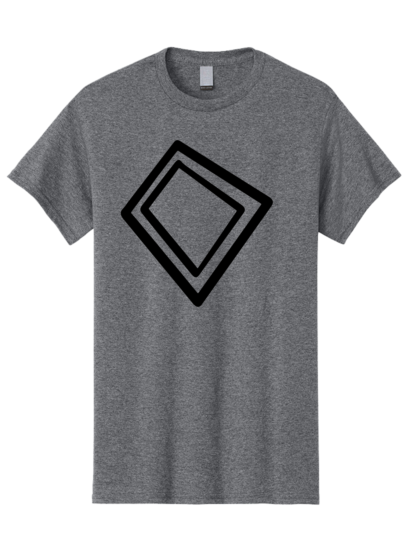 Diamond-Shape Men'S Graphic Tee, 100% Cotton, Comfortable Casual Summer Wear, Machine Washable, Black Diamonds, Nested Shapes, Geometric Pattern, Abstract Design, Modern Art, Minimalist Style -  Aaa422 9
