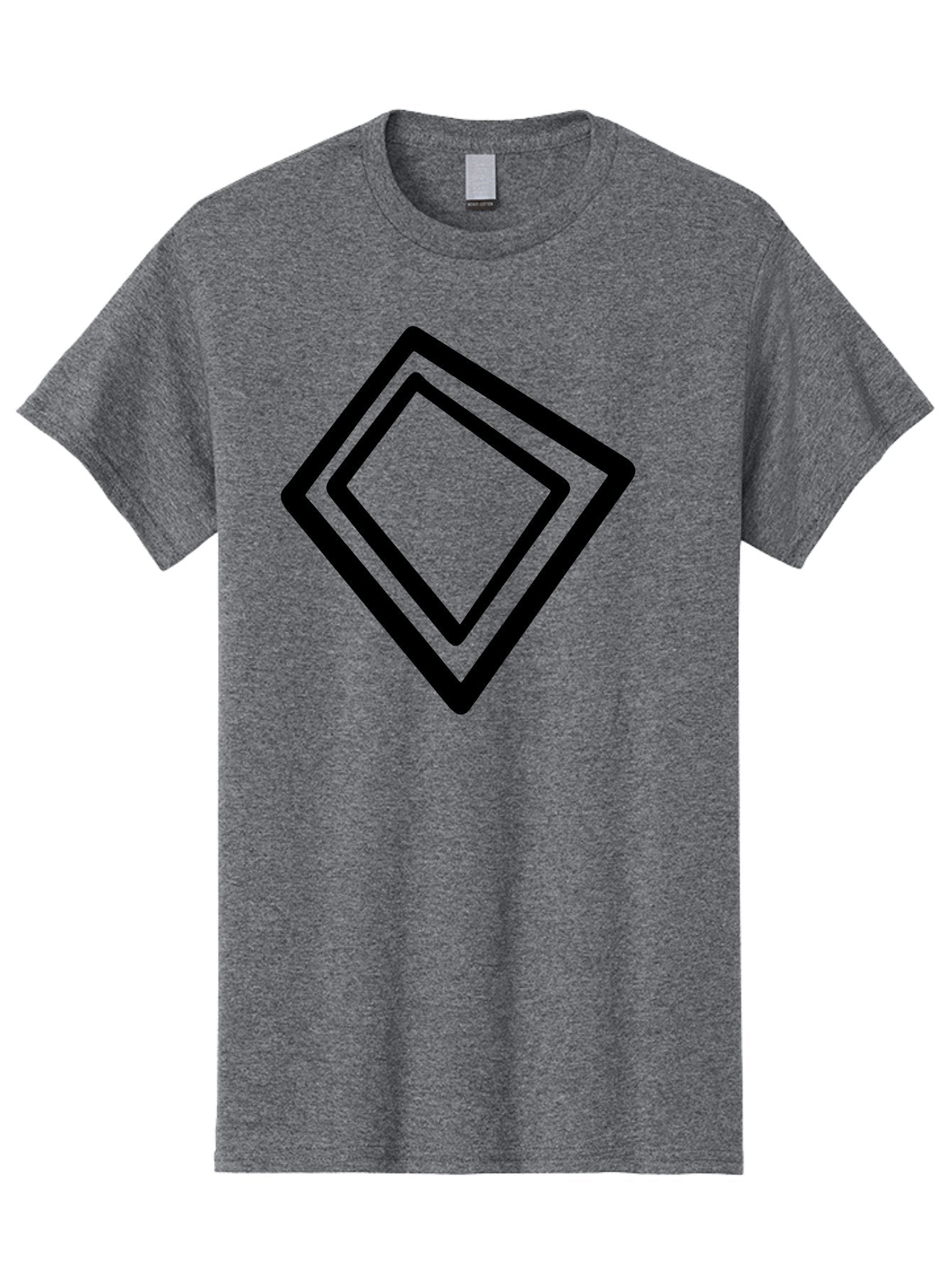 Diamond-Shape Men'S Graphic Tee, 100% Cotton, Comfortable Casual Summer Wear, Machine Washable, Black Diamonds, Nested Shapes, Geometric Pattern, Abstract Design, Modern Art, Minimalist Style -  Aaa422 5