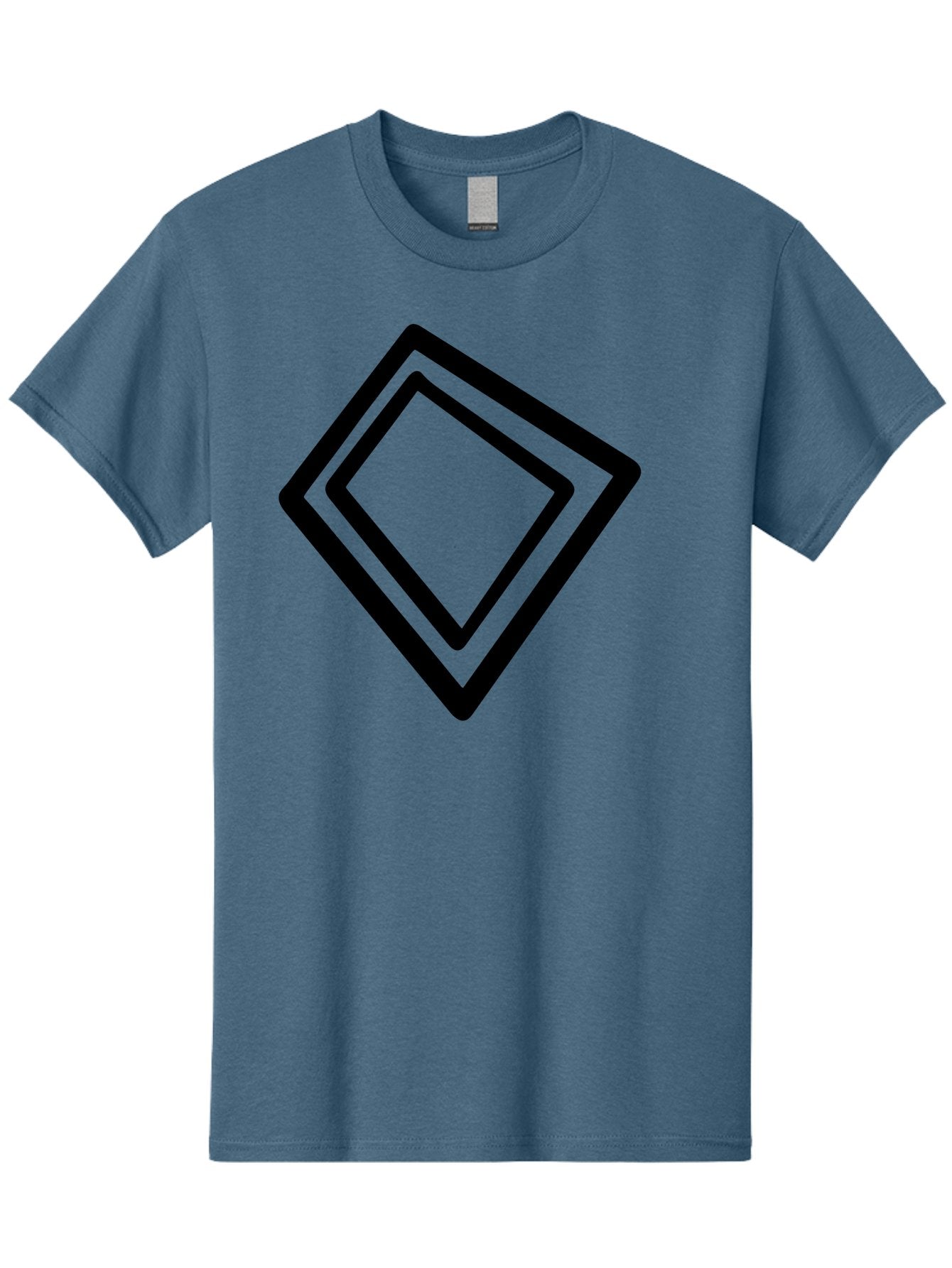 Diamond-Shape Men'S Graphic Tee, 100% Cotton, Comfortable Casual Summer Wear, Machine Washable, Black Diamonds, Nested Shapes, Geometric Pattern, Abstract Design, Modern Art, Minimalist Style -  Aaa422