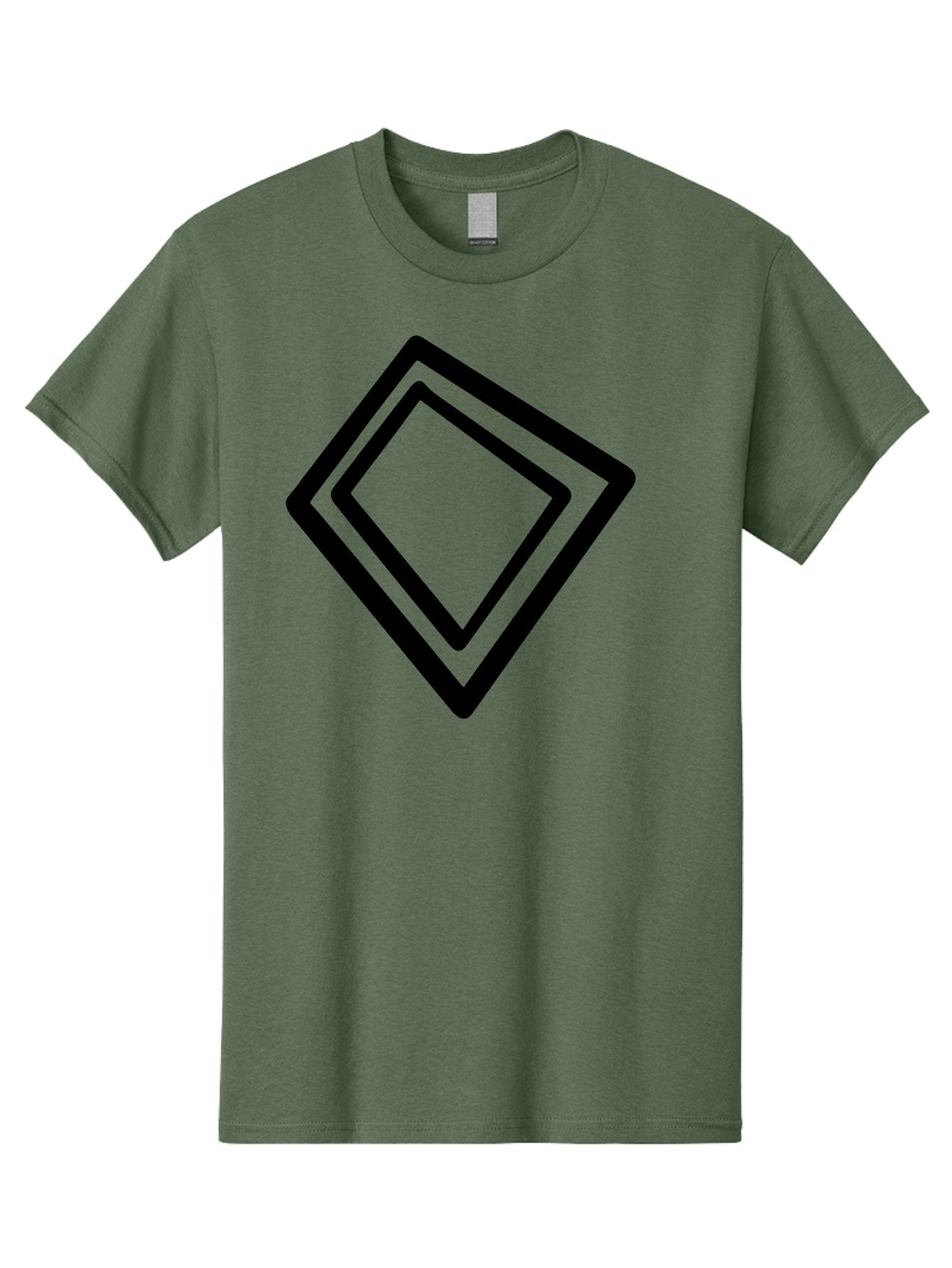 Diamond-Shape Men'S Graphic Tee, 100% Cotton, Comfortable Casual Summer Wear, Machine Washable, Black Diamonds, Nested Shapes, Geometric Pattern, Abstract Design, Modern Art, Minimalist Style -  Aaa422 15