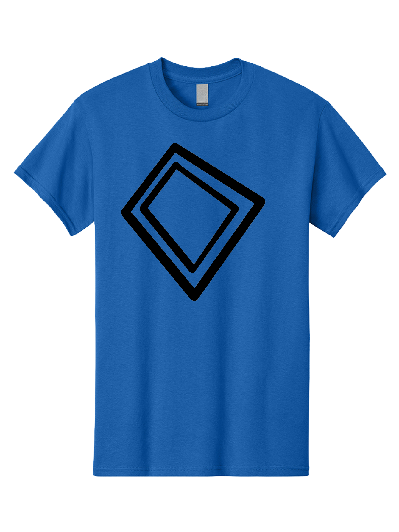 Diamond-Shape Men'S Graphic Tee, 100% Cotton, Comfortable Casual Summer Wear, Machine Washable, Black Diamonds, Nested Shapes, Geometric Pattern, Abstract Design, Modern Art, Minimalist Style -  Aaa422 25