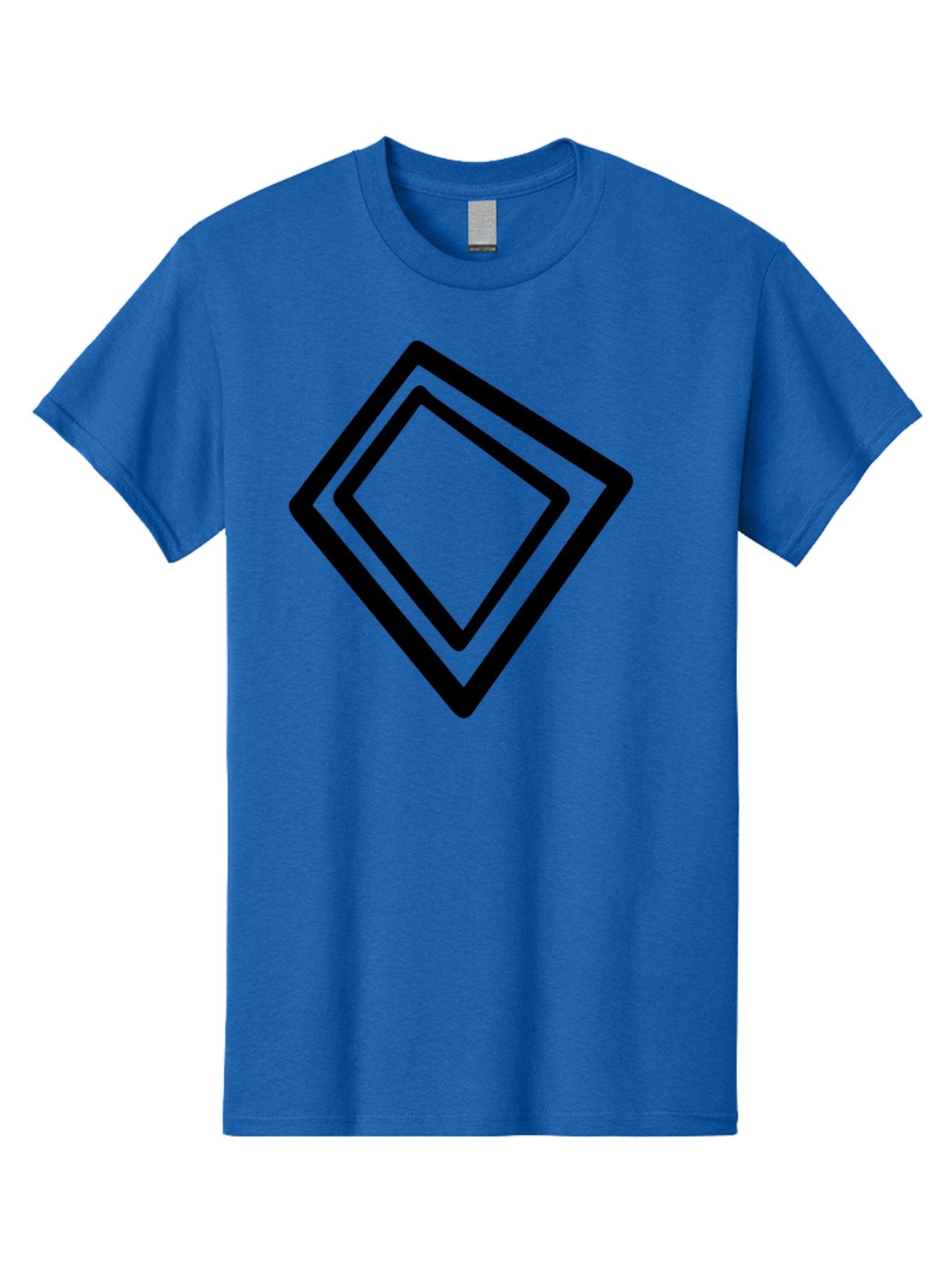 Diamond-Shape Men'S Graphic Tee, 100% Cotton, Comfortable Casual Summer Wear, Machine Washable, Black Diamonds, Nested Shapes, Geometric Pattern, Abstract Design, Modern Art, Minimalist Style -  Aaa422 3