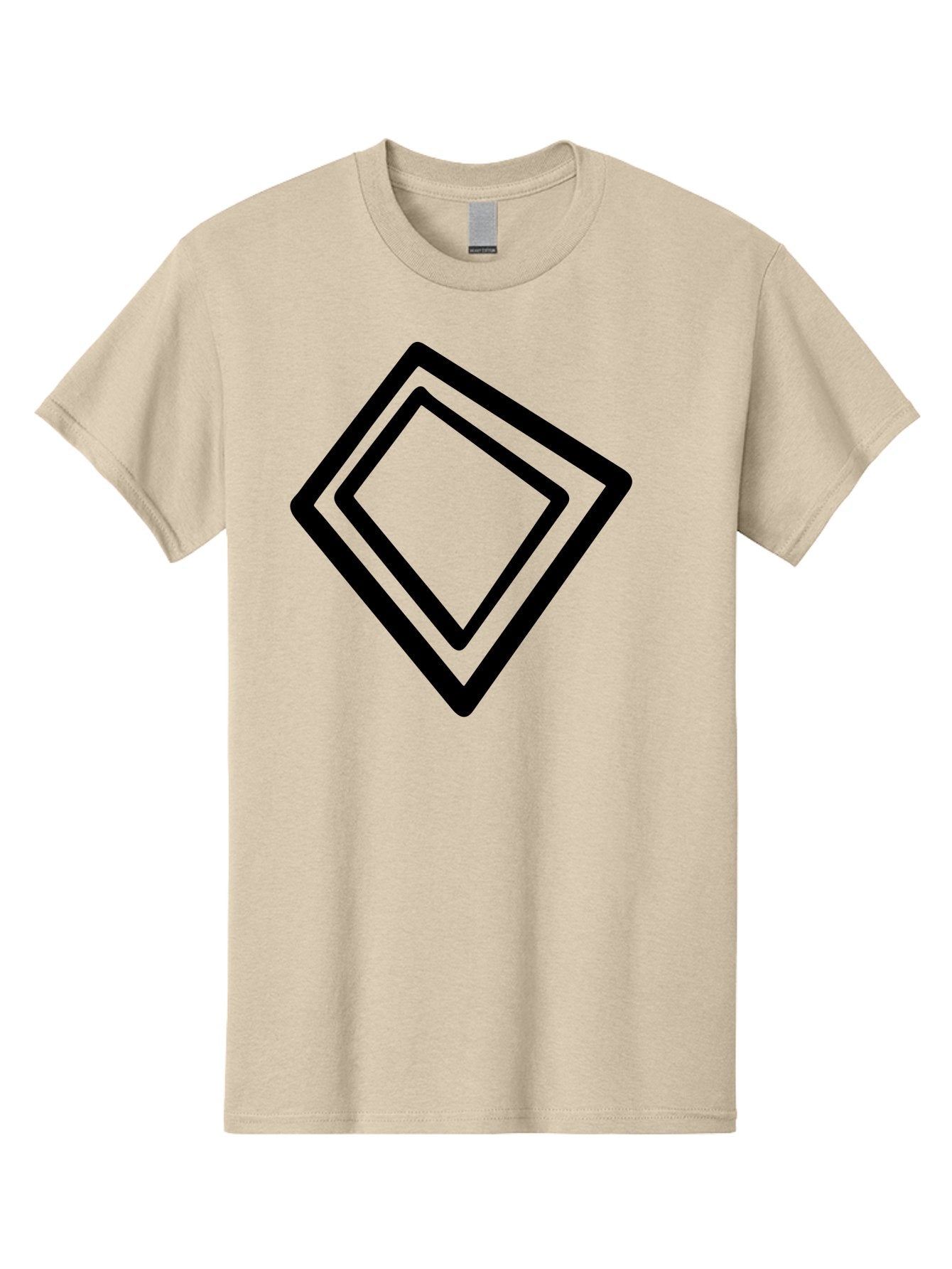 Diamond-Shape Men'S Graphic Tee, 100% Cotton, Comfortable Casual Summer Wear, Machine Washable, Black Diamonds, Nested Shapes, Geometric Pattern, Abstract Design, Modern Art, Minimalist Style -  Aaa422 7