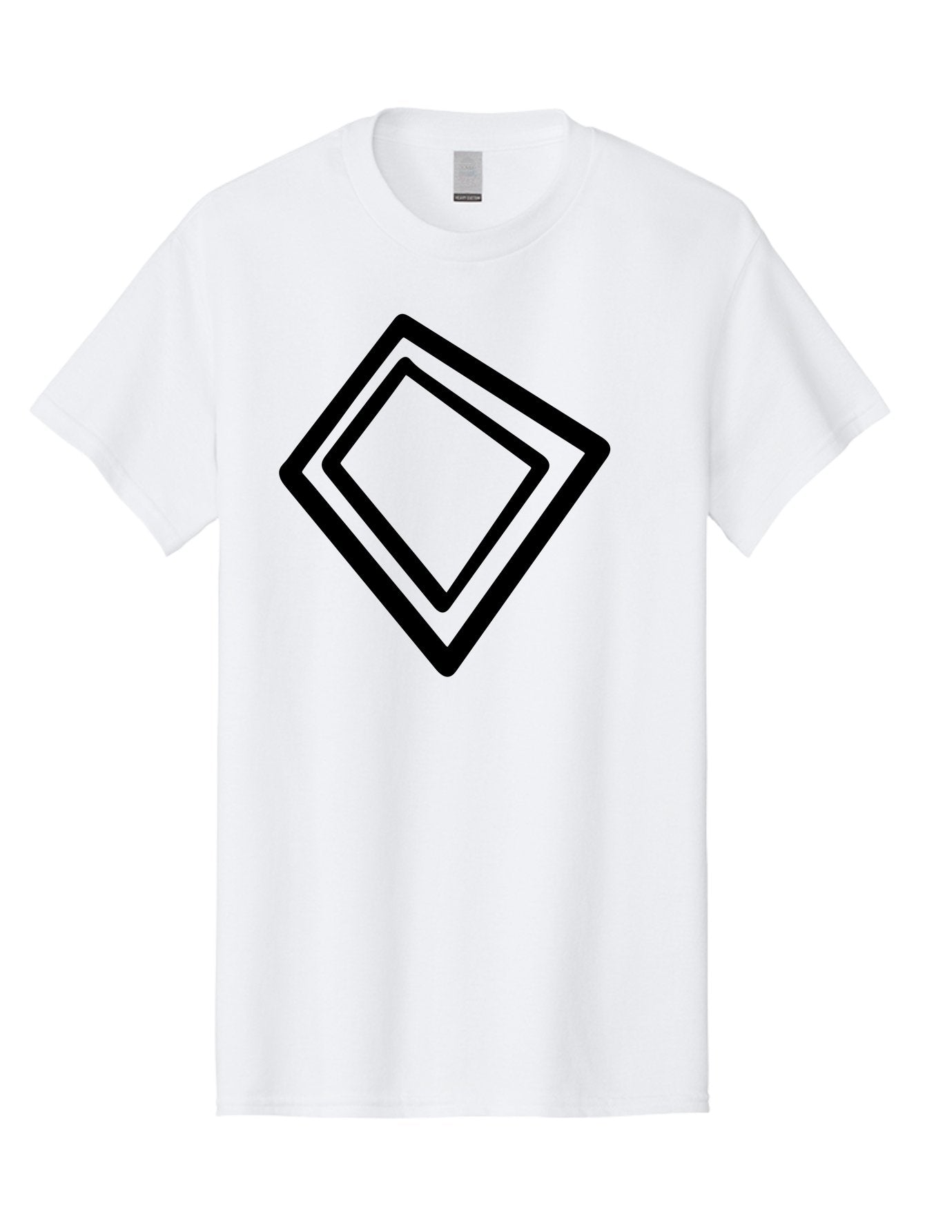 Diamond-Shape Men'S Graphic Tee, 100% Cotton, Comfortable Casual Summer Wear, Machine Washable, Black Diamonds, Nested Shapes, Geometric Pattern, Abstract Design, Modern Art, Minimalist Style -  Aaa422 29