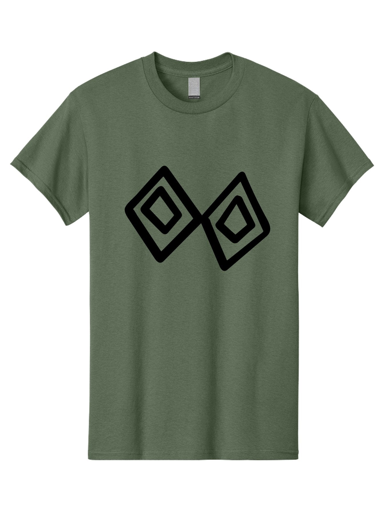 Diamond-Shapes Men'S Graphic Tee, 100% Cotton, Comfortable Casual Summer Wear, Machine Washable, Diamond Shapes, Geometric Design, Black And Green, Logo Design, Modern Graphics, Abstract Art, Symmetrical Shapes, Minimalist Logo -  Aaa423 7