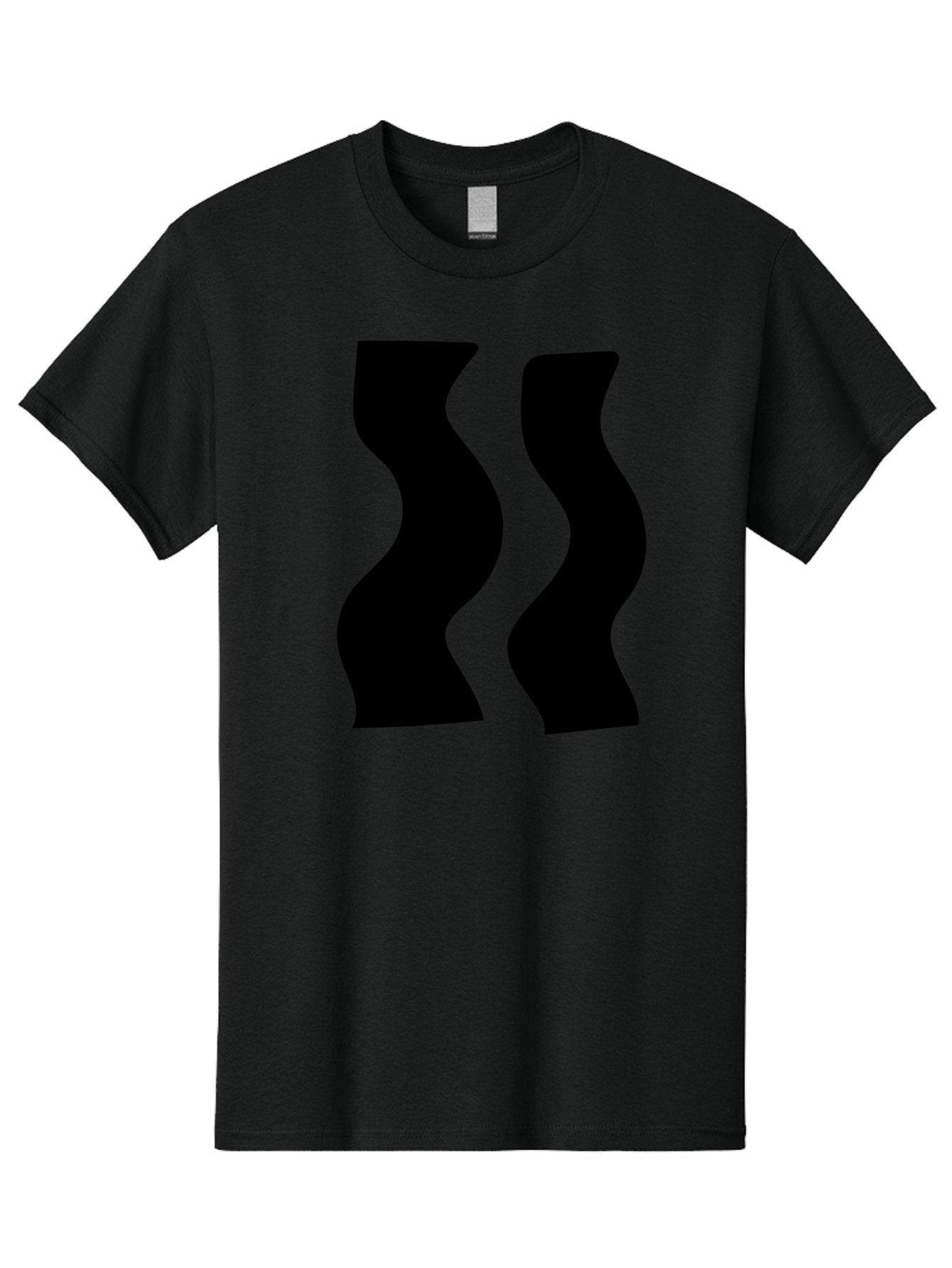 Double-S Men'S Graphic Tee, 100% Cotton, Comfortable Casual Summer Wear, Machine Washable, Wavy Silhouettes, Black Shapes, Abstract Design, Modern Art, Sleek Pattern, Contemporary Style, Graphic Illustration -  Aaa424 5