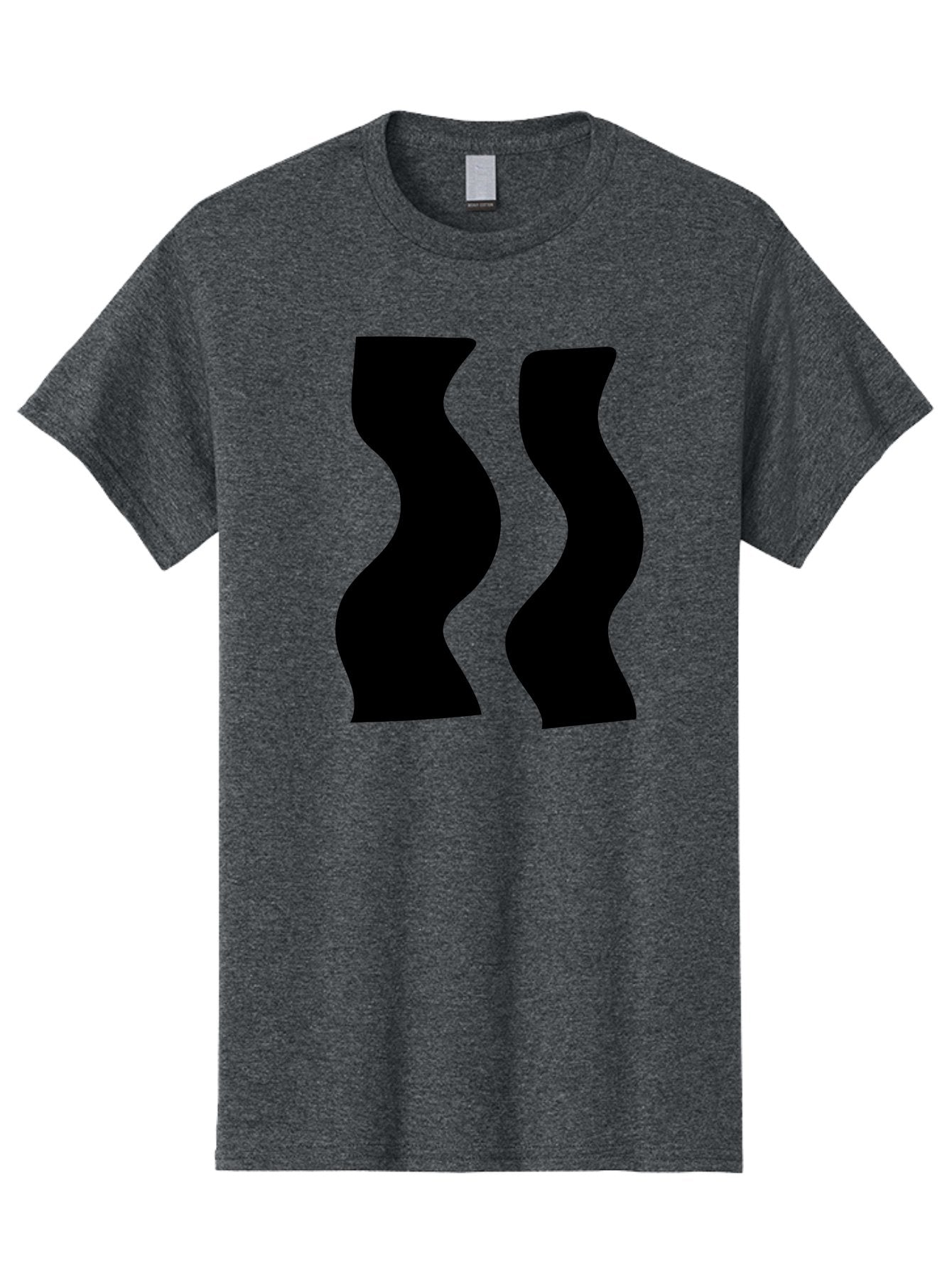 Double-S Men'S Graphic Tee, 100% Cotton, Comfortable Casual Summer Wear, Machine Washable, Wavy Silhouettes, Black Shapes, Abstract Design, Modern Art, Sleek Pattern, Contemporary Style, Graphic Illustration -  Aaa424 21