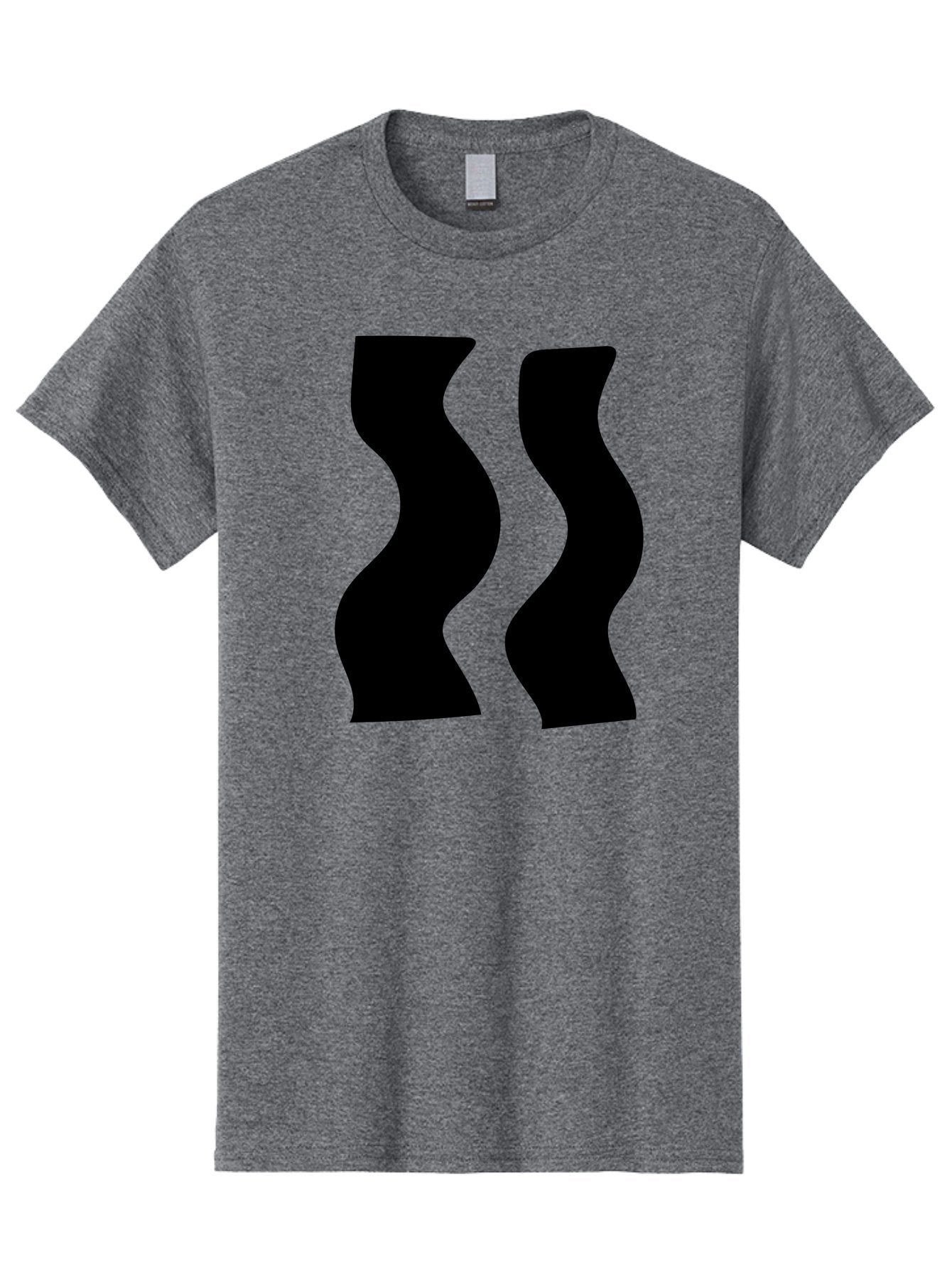 Double-S Men'S Graphic Tee, 100% Cotton, Comfortable Casual Summer Wear, Machine Washable, Wavy Silhouettes, Black Shapes, Abstract Design, Modern Art, Sleek Pattern, Contemporary Style, Graphic Illustration -  Aaa424 19