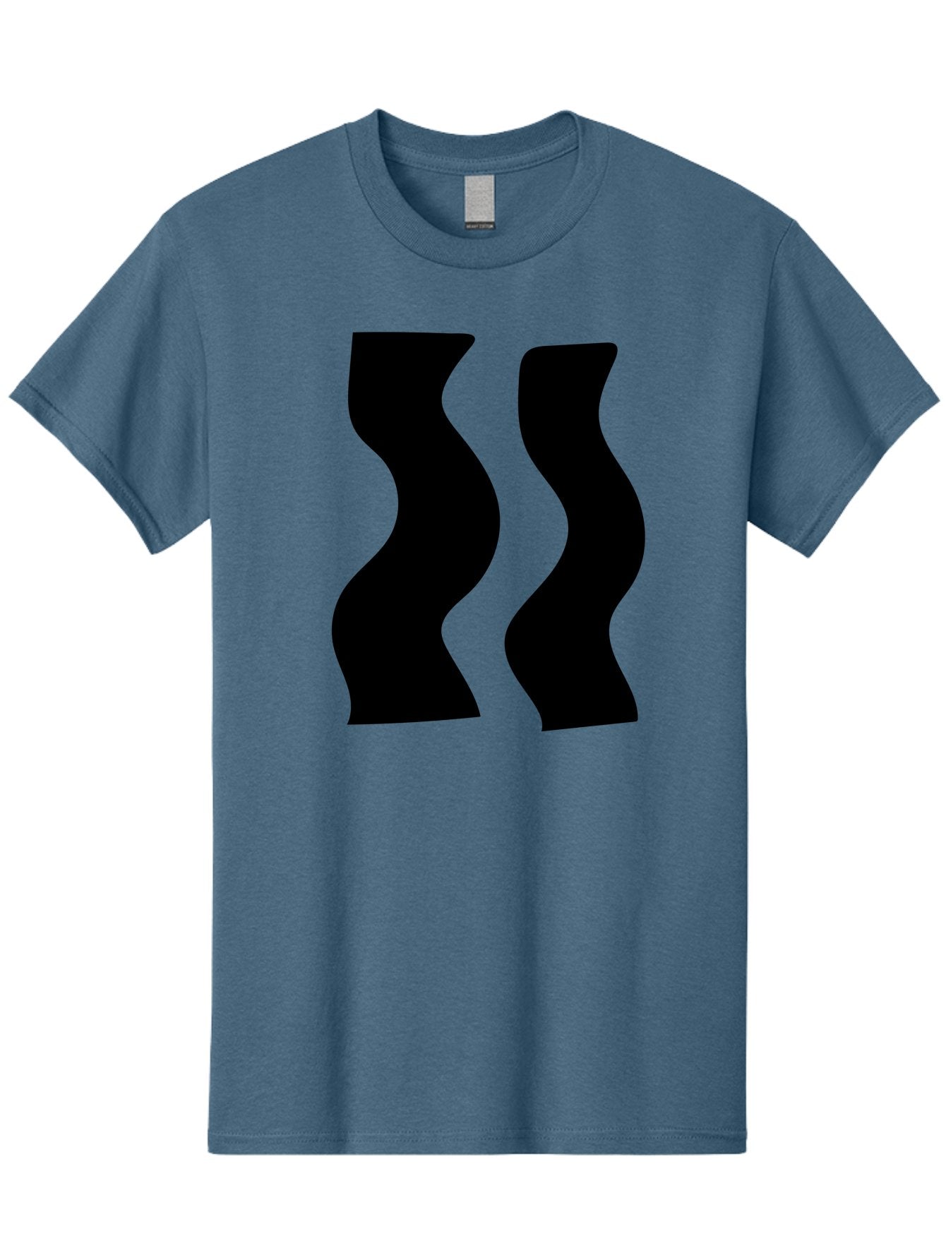 Double-S Men'S Graphic Tee, 100% Cotton, Comfortable Casual Summer Wear, Machine Washable, Wavy Silhouettes, Black Shapes, Abstract Design, Modern Art, Sleek Pattern, Contemporary Style, Graphic Illustration -  Aaa424 27