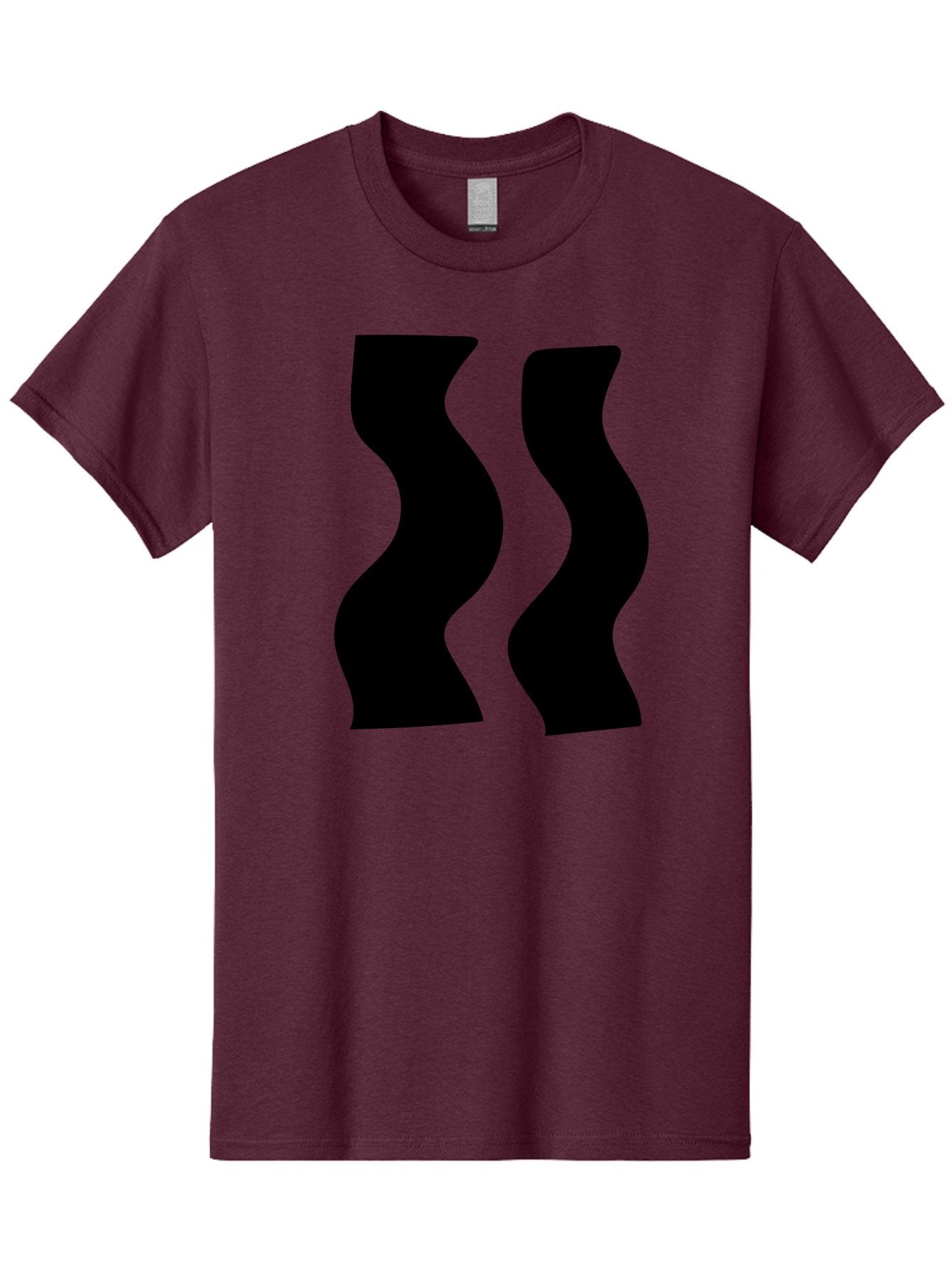 Double-S Men'S Graphic Tee, 100% Cotton, Comfortable Casual Summer Wear, Machine Washable, Wavy Silhouettes, Black Shapes, Abstract Design, Modern Art, Sleek Pattern, Contemporary Style, Graphic Illustration -  Aaa424 13