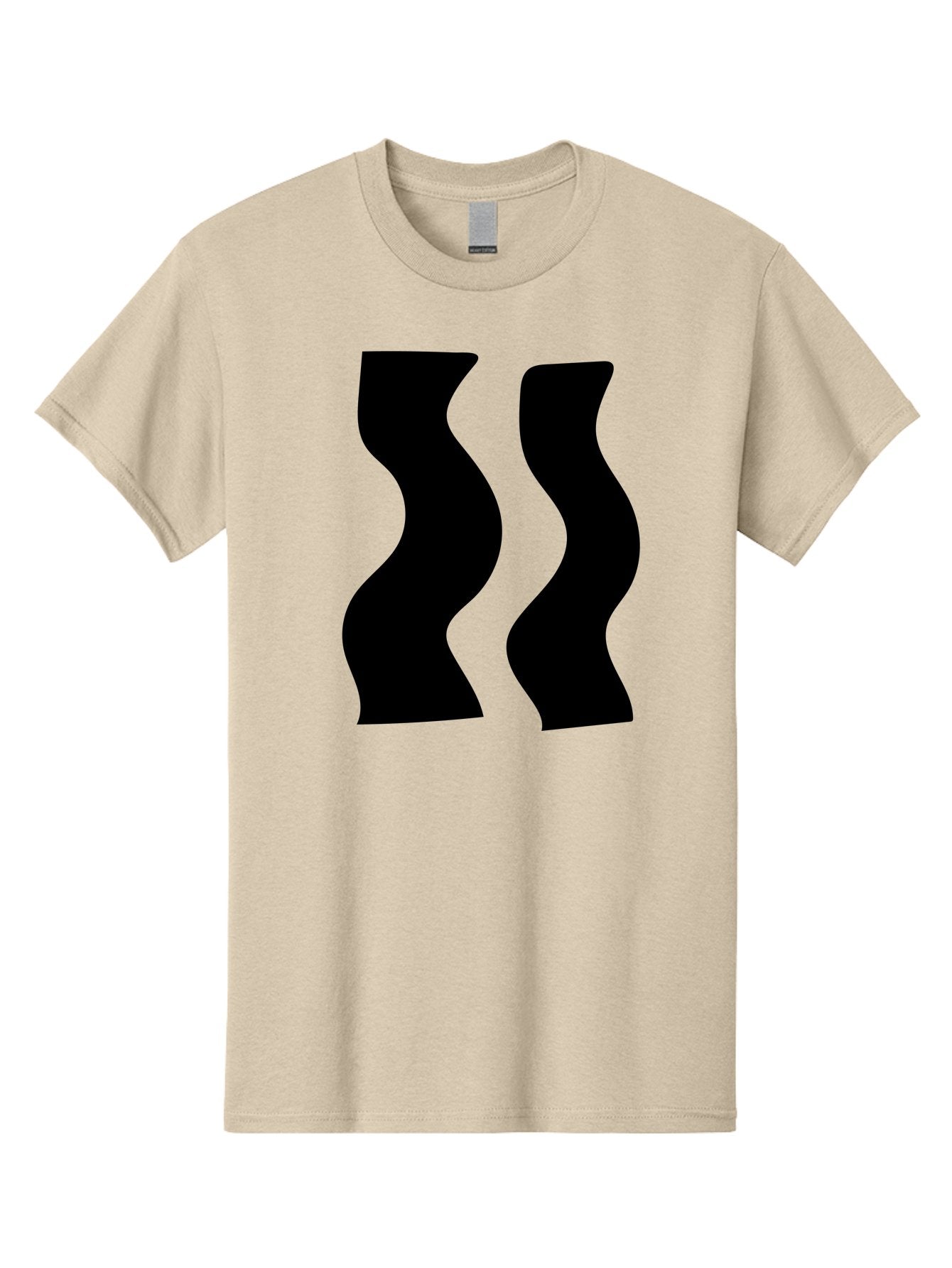 Double-S Men'S Graphic Tee, 100% Cotton, Comfortable Casual Summer Wear, Machine Washable, Wavy Silhouettes, Black Shapes, Abstract Design, Modern Art, Sleek Pattern, Contemporary Style, Graphic Illustration -  Aaa424 23