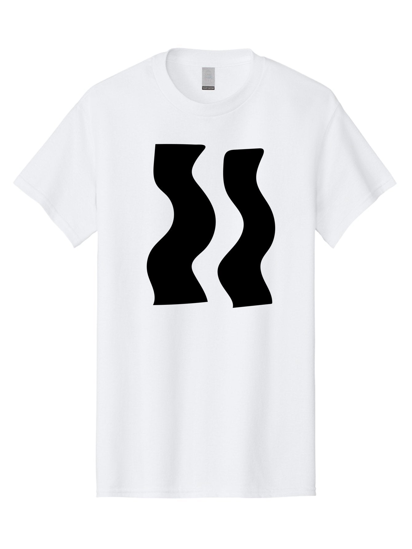 Double-S Men'S Graphic Tee, 100% Cotton, Comfortable Casual Summer Wear, Machine Washable, Wavy Silhouettes, Black Shapes, Abstract Design, Modern Art, Sleek Pattern, Contemporary Style, Graphic Illustration -  Aaa424 17