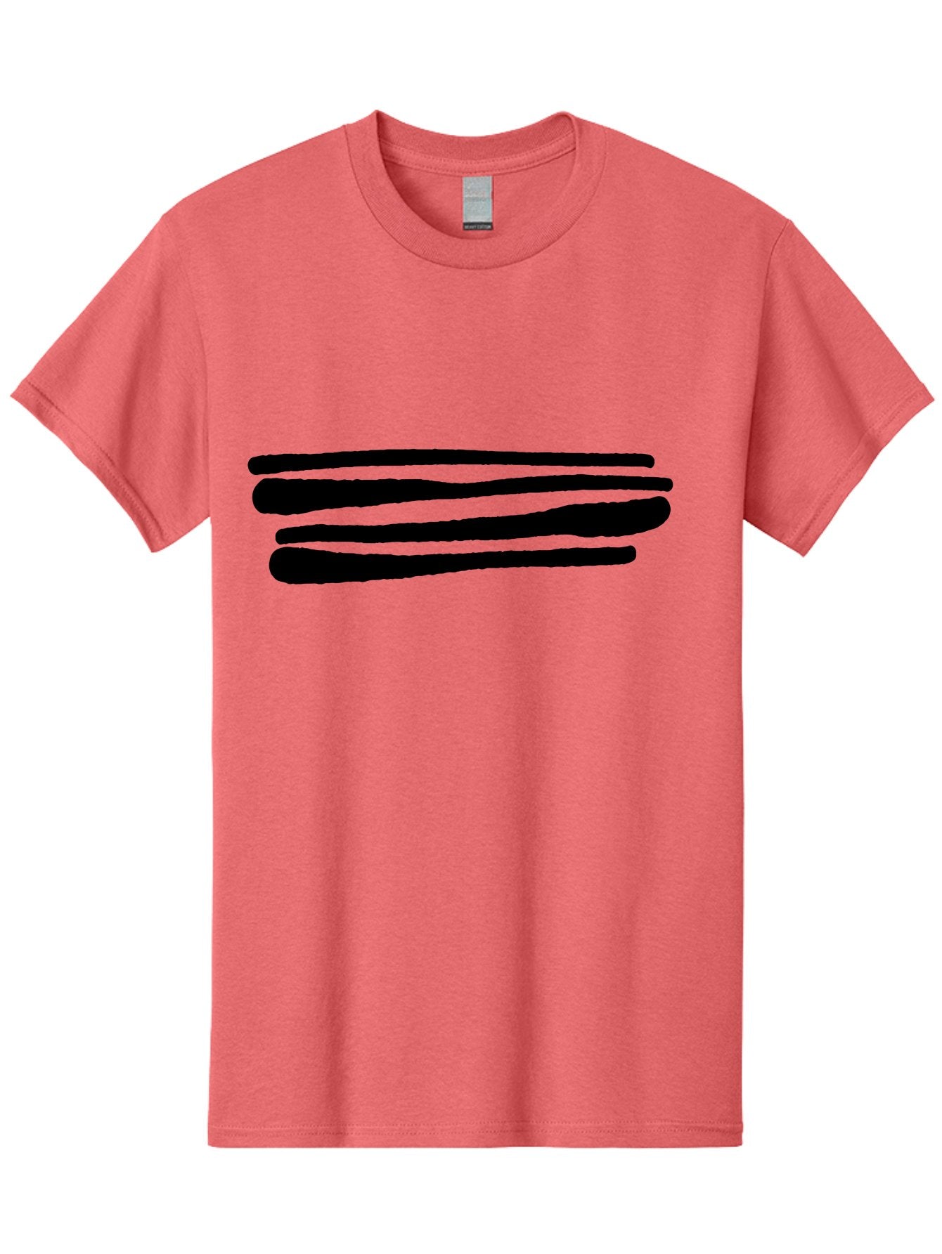 Equal-Sign Men'S Graphic Tee, 100% Cotton, Comfortable Casual Summer Wear, Machine Washable, Equals Sign, Mathematical Symbol, Black Lines, Simple Design, Bold Graphics, Modern Aesthetic, Abstract Art -  Aaa427 3