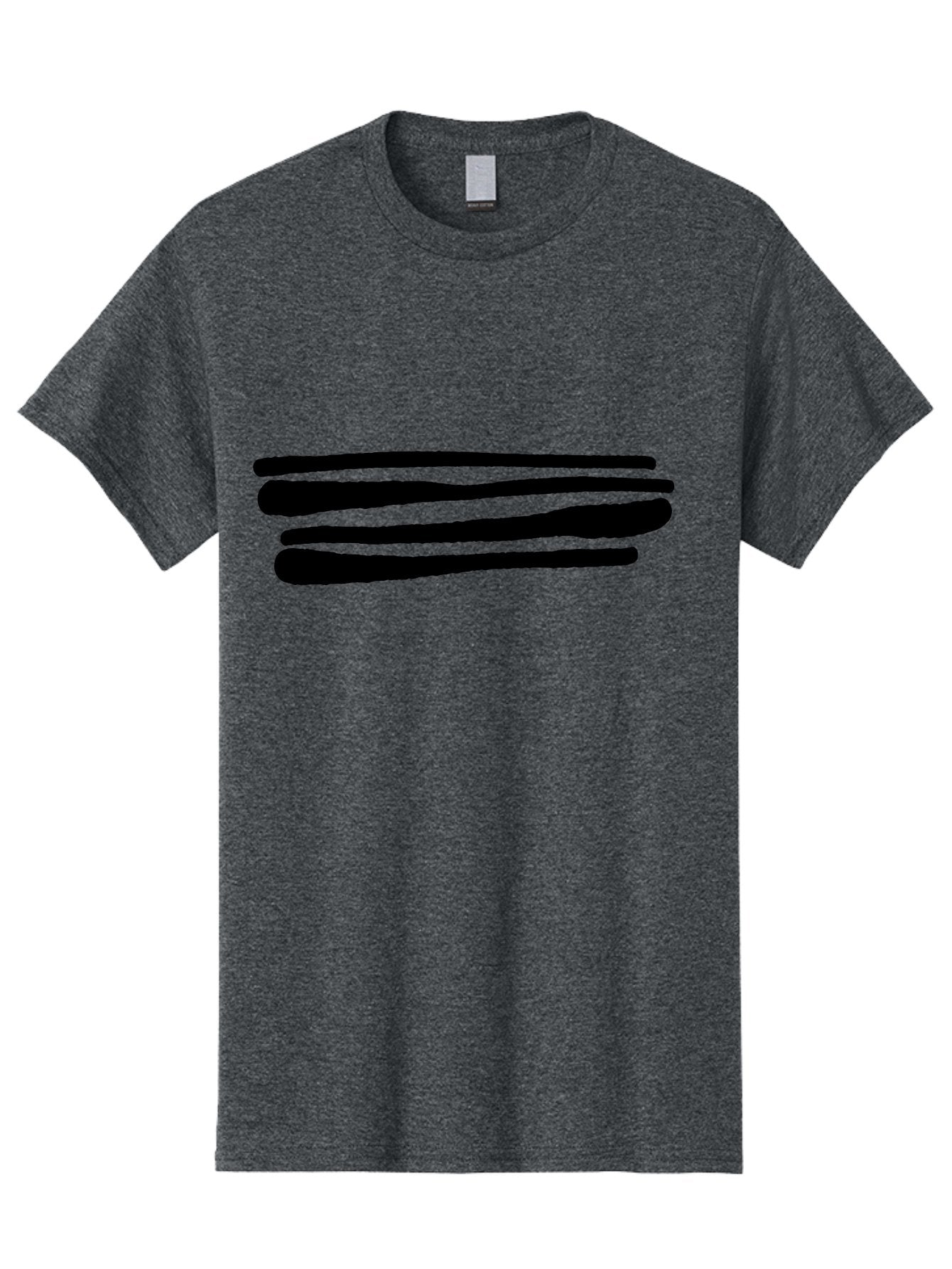Equal-Sign Men'S Graphic Tee, 100% Cotton, Comfortable Casual Summer Wear, Machine Washable, Equals Sign, Mathematical Symbol, Black Lines, Simple Design, Bold Graphics, Modern Aesthetic, Abstract Art -  Aaa427 27