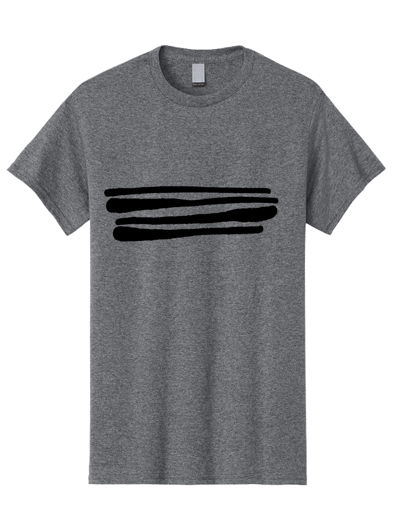 Equal-Sign Men'S Graphic Tee, 100% Cotton, Comfortable Casual Summer Wear, Machine Washable, Equals Sign, Mathematical Symbol, Black Lines, Simple Design, Bold Graphics, Modern Aesthetic, Abstract Art -  Aaa427