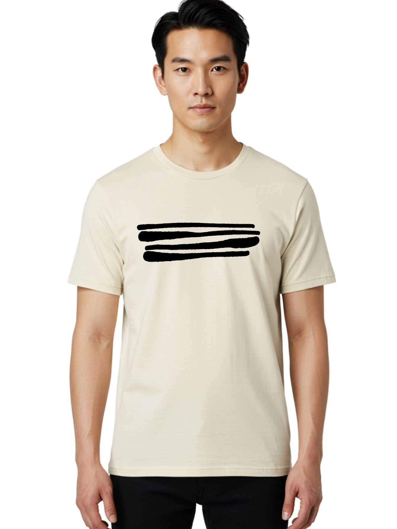 Equal-Sign Men'S Graphic Tee, 100% Cotton, Comfortable Casual Summer Wear, Machine Washable, Equals Sign, Mathematical Symbol, Black Lines, Simple Design, Bold Graphics, Modern Aesthetic, Abstract Art -  Aaa427 30
