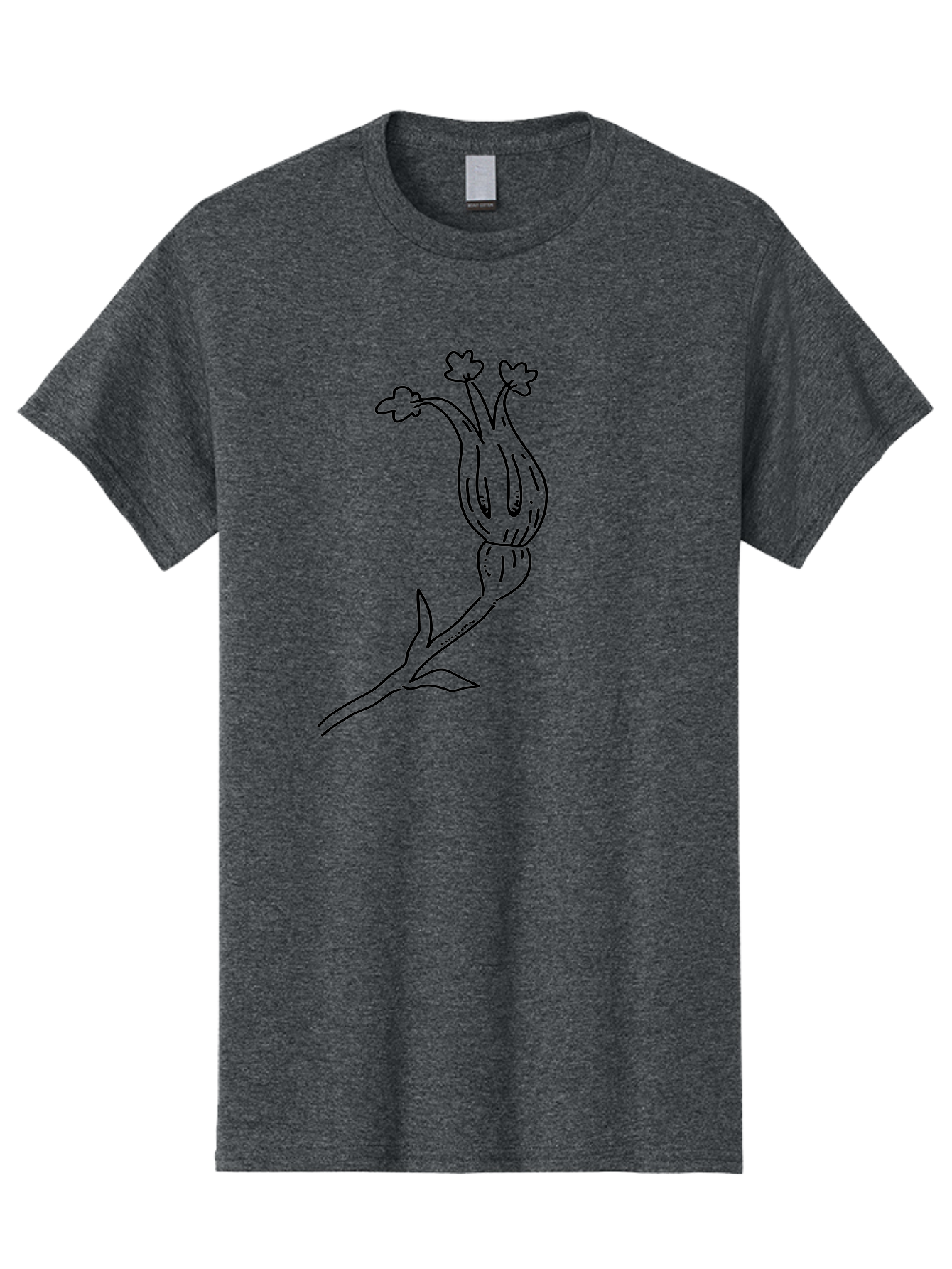 Flower-Illustration Men'S Graphic Tee, 100% Cotton, Comfortable Casual Summer Wear, Machine Washable, Simple Flower Drawing, Minimalist Art, Black Outline, Stylized Blooms, Hand-Drawn Illustration, Floral Design, Cartoon Flower -  Aaa433 7