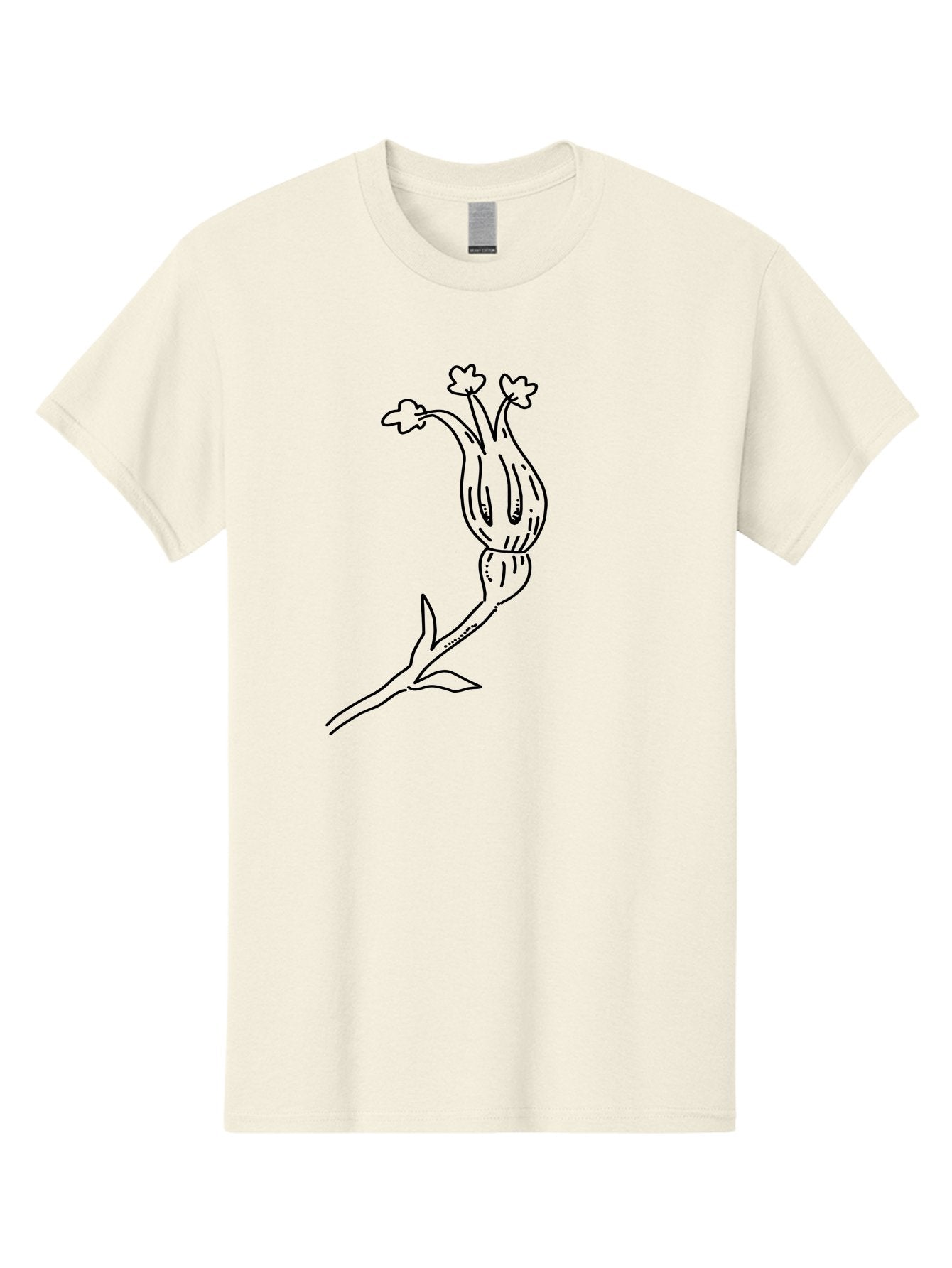 Flower-Illustration Men'S Graphic Tee, 100% Cotton, Comfortable Casual Summer Wear, Machine Washable, Simple Flower Drawing, Minimalist Art, Black Outline, Stylized Blooms, Hand-Drawn Illustration, Floral Design, Cartoon Flower -  Aaa433 29