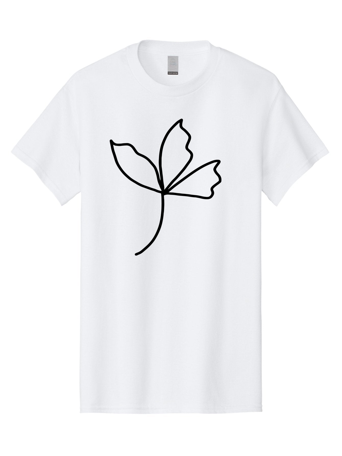 Flower-Outline Men'S Graphic Tee, 100% Cotton, Comfortable Casual Summer Wear, Machine Washable, Four Leaf Clover, Leafy Greens, Symbolic Icon, Minimalist Design, Simple Line Art, Stylized Clover, Elegant Graphics -  Aaa434 23