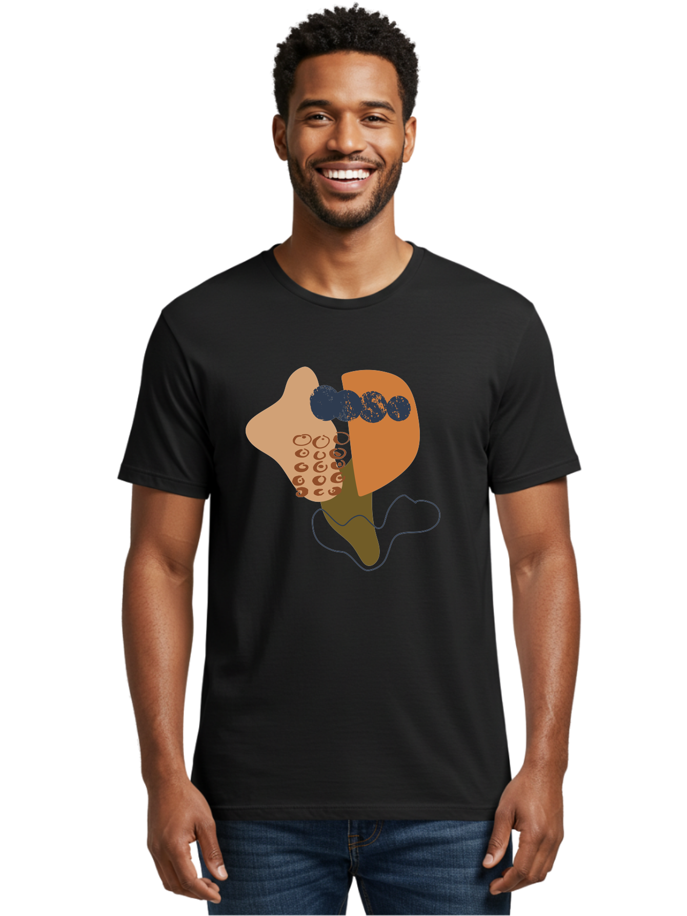 Ice-Cream-Cone Men'S Graphic Tee, 100% Cotton, Comfortable Casual Summer Wear, Machine Washable, Ice Cream Cone, Abstract Design, Modern Art, Colorful Treat, Creative Expression, Unique Illustration, Sweet Delight, Artistic Creativity -  Aaa438