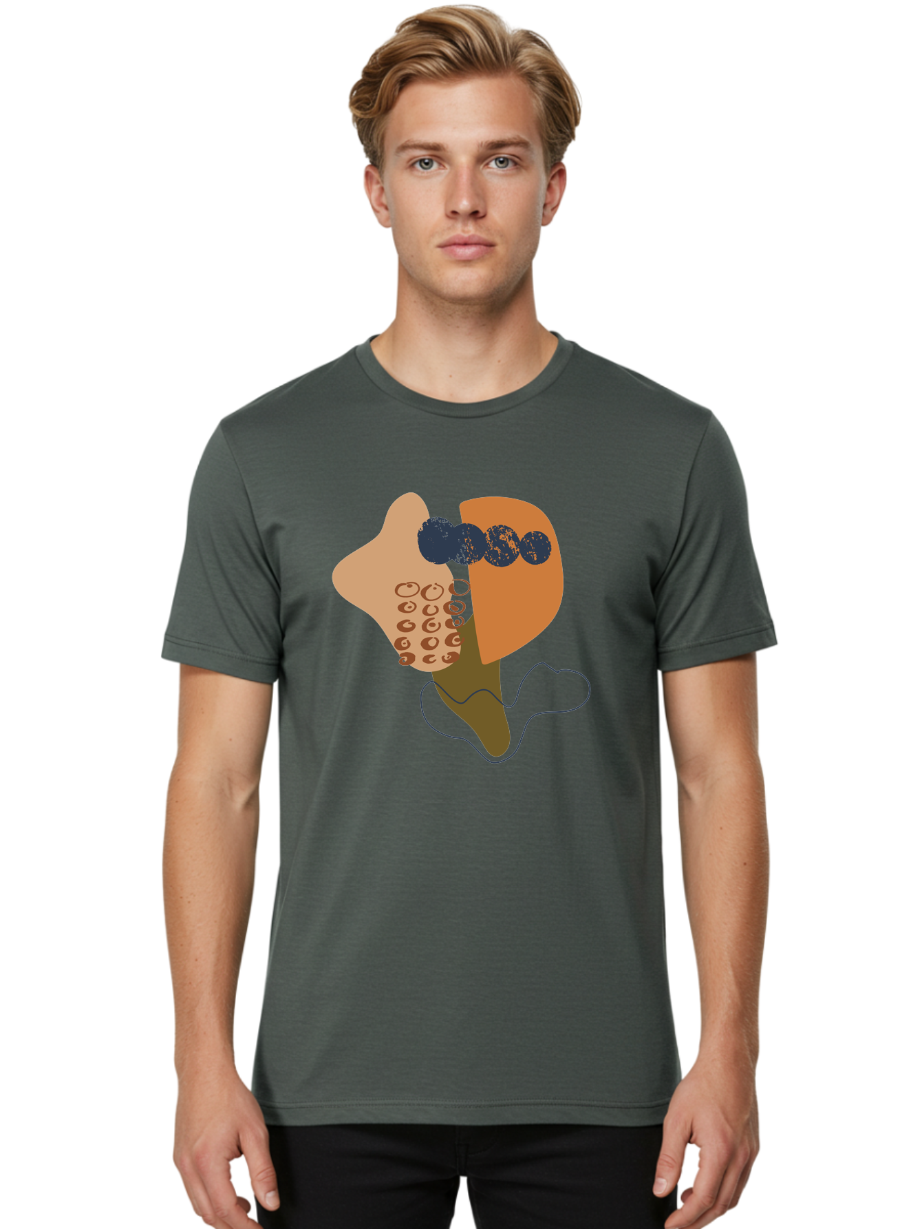 Ice-Cream-Cone Men'S Graphic Tee, 100% Cotton, Comfortable Casual Summer Wear, Machine Washable, Ice Cream Cone, Abstract Design, Modern Art, Colorful Treat, Creative Expression, Unique Illustration, Sweet Delight, Artistic Creativity -  Aaa438 4