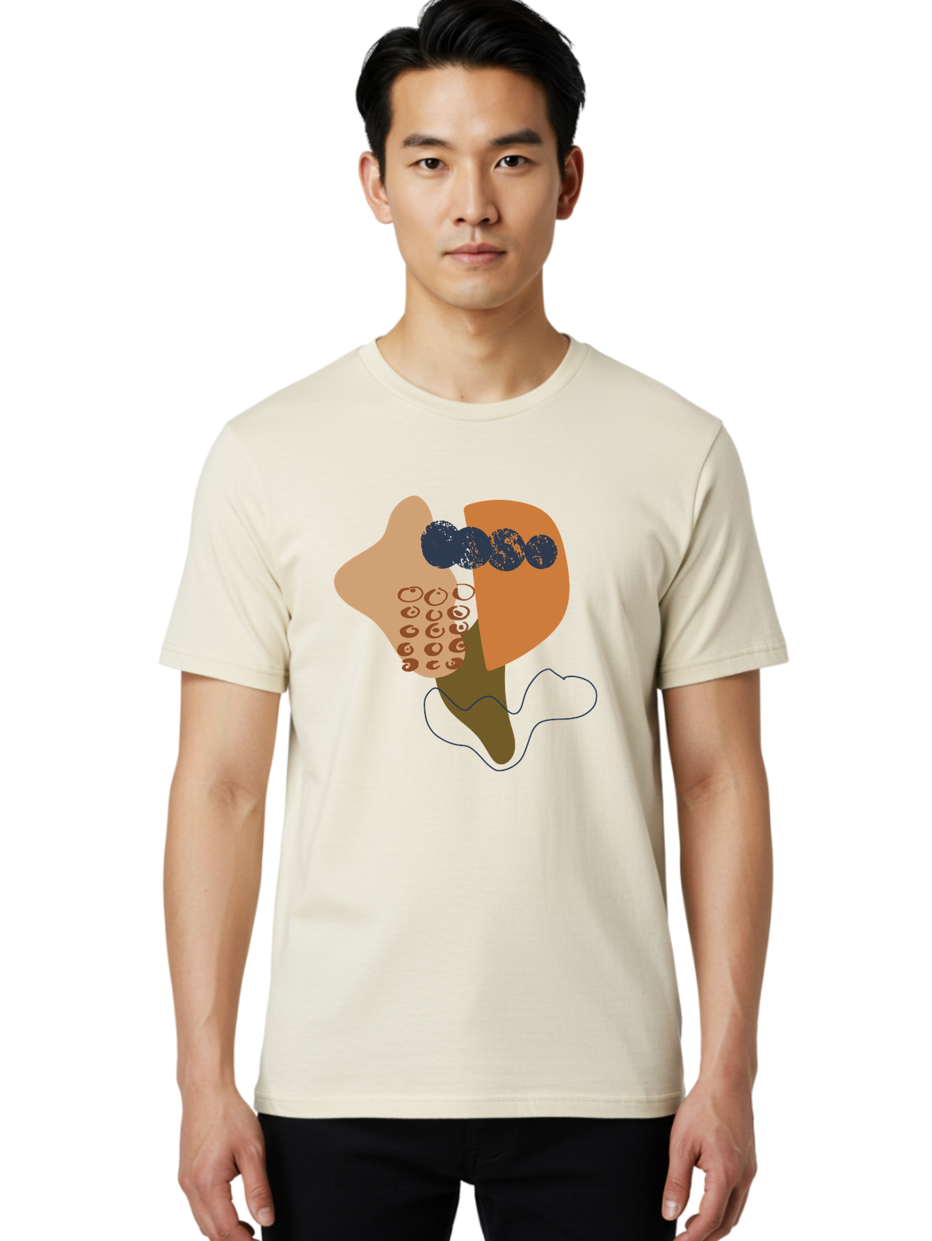 Ice-Cream-Cone Men'S Graphic Tee, 100% Cotton, Comfortable Casual Summer Wear, Machine Washable, Ice Cream Cone, Abstract Design, Modern Art, Colorful Treat, Creative Expression, Unique Illustration, Sweet Delight, Artistic Creativity -  Aaa438 18