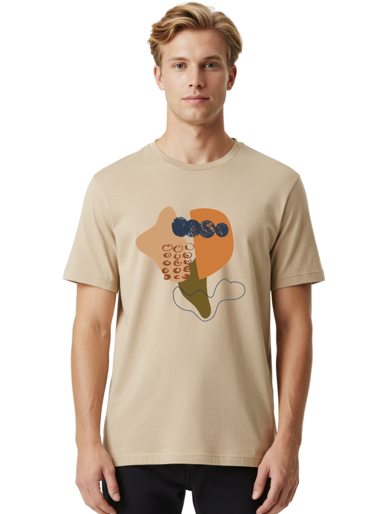 Ice-Cream-Cone Men'S Graphic Tee, 100% Cotton, Comfortable Casual Summer Wear, Machine Washable, Ice Cream Cone, Abstract Design, Modern Art, Colorful Treat, Creative Expression, Unique Illustration, Sweet Delight, Artistic Creativity -  Aaa438 28