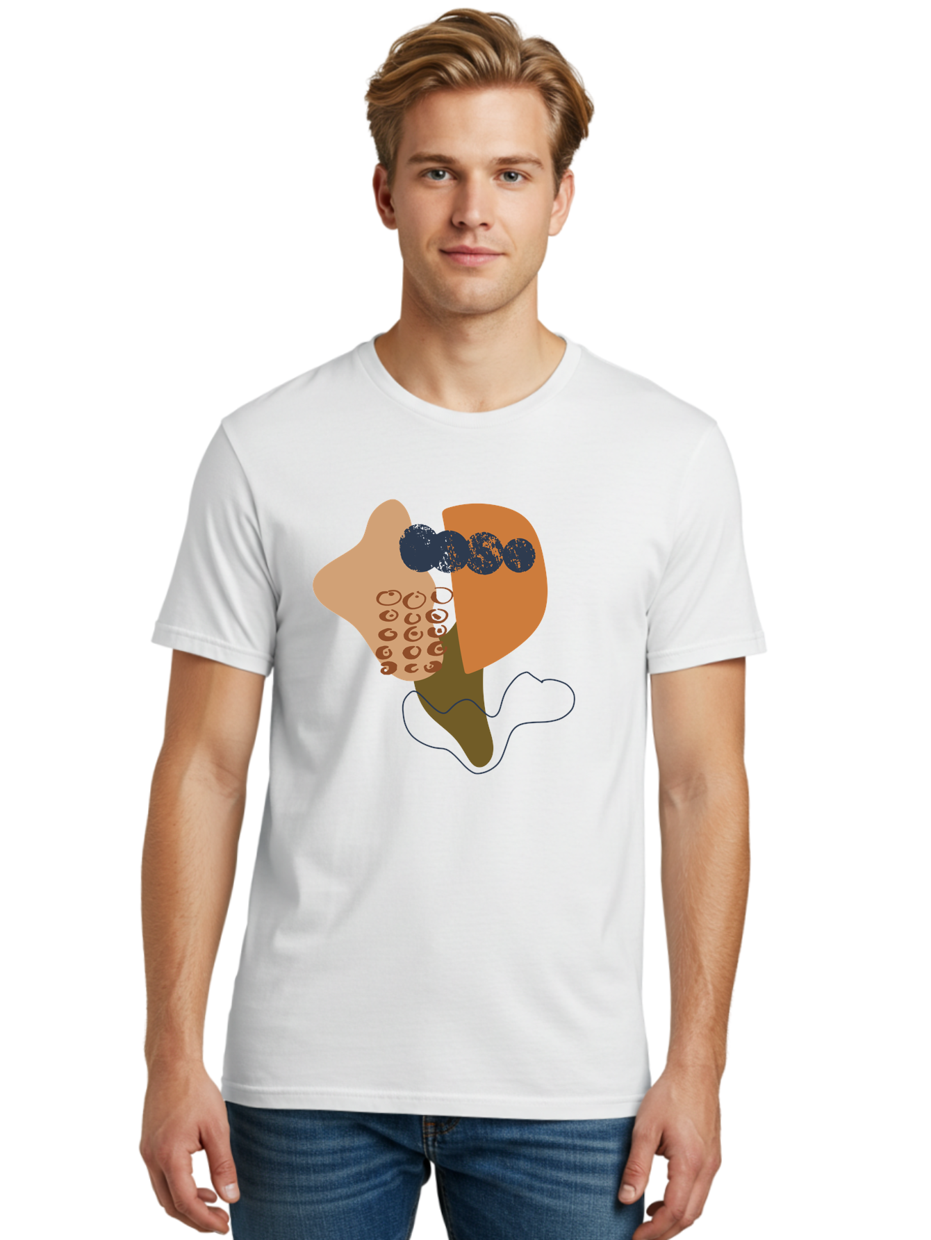 Ice-Cream-Cone Men'S Graphic Tee, 100% Cotton, Comfortable Casual Summer Wear, Machine Washable, Ice Cream Cone, Abstract Design, Modern Art, Colorful Treat, Creative Expression, Unique Illustration, Sweet Delight, Artistic Creativity -  Aaa438 30