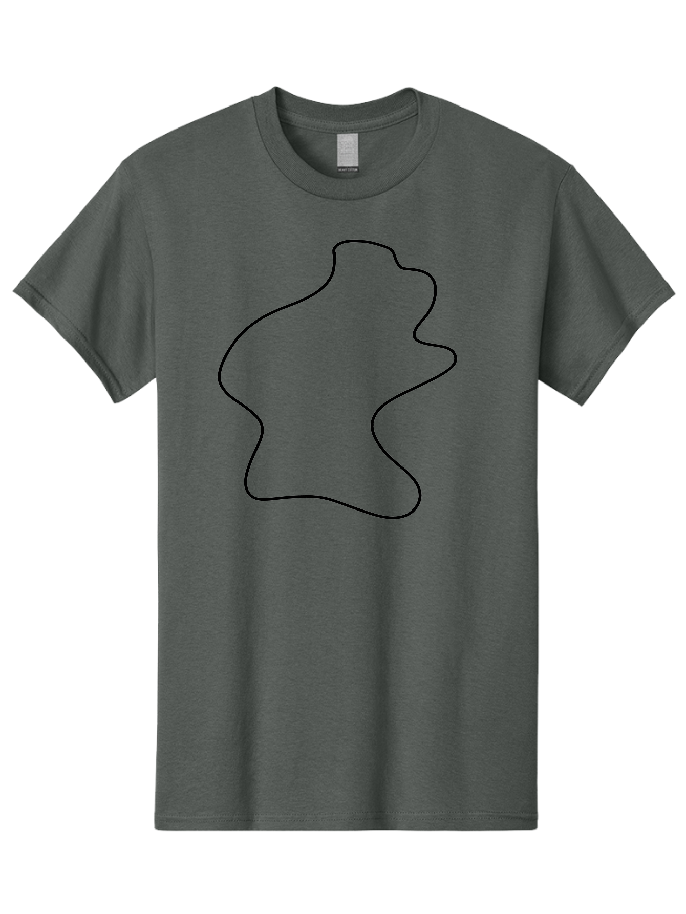 Irregular-Shape Men'S Graphic Tee, 100% Cotton, Comfortable Casual Summer Wear, Machine Washable, Simple Line Art, Minimalist Design, Geometric Shape, Abstract Form, Fluid Outline, Creative Expression, Modern Art -  Aaa440 3