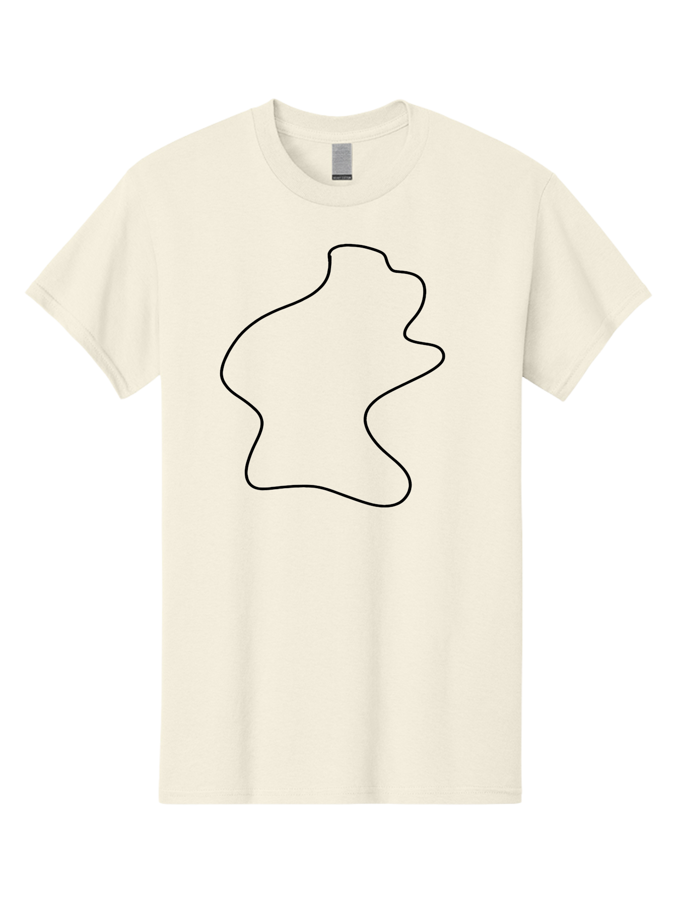 Irregular-Shape Men'S Graphic Tee, 100% Cotton, Comfortable Casual Summer Wear, Machine Washable, Simple Line Art, Minimalist Design, Geometric Shape, Abstract Form, Fluid Outline, Creative Expression, Modern Art -  Aaa440 17
