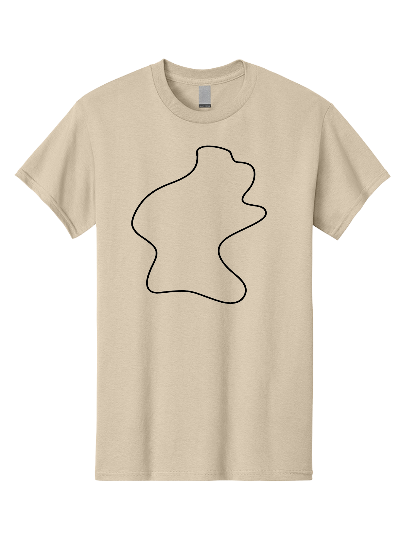 Irregular-Shape Men'S Graphic Tee, 100% Cotton, Comfortable Casual Summer Wear, Machine Washable, Simple Line Art, Minimalist Design, Geometric Shape, Abstract Form, Fluid Outline, Creative Expression, Modern Art -  Aaa440 27